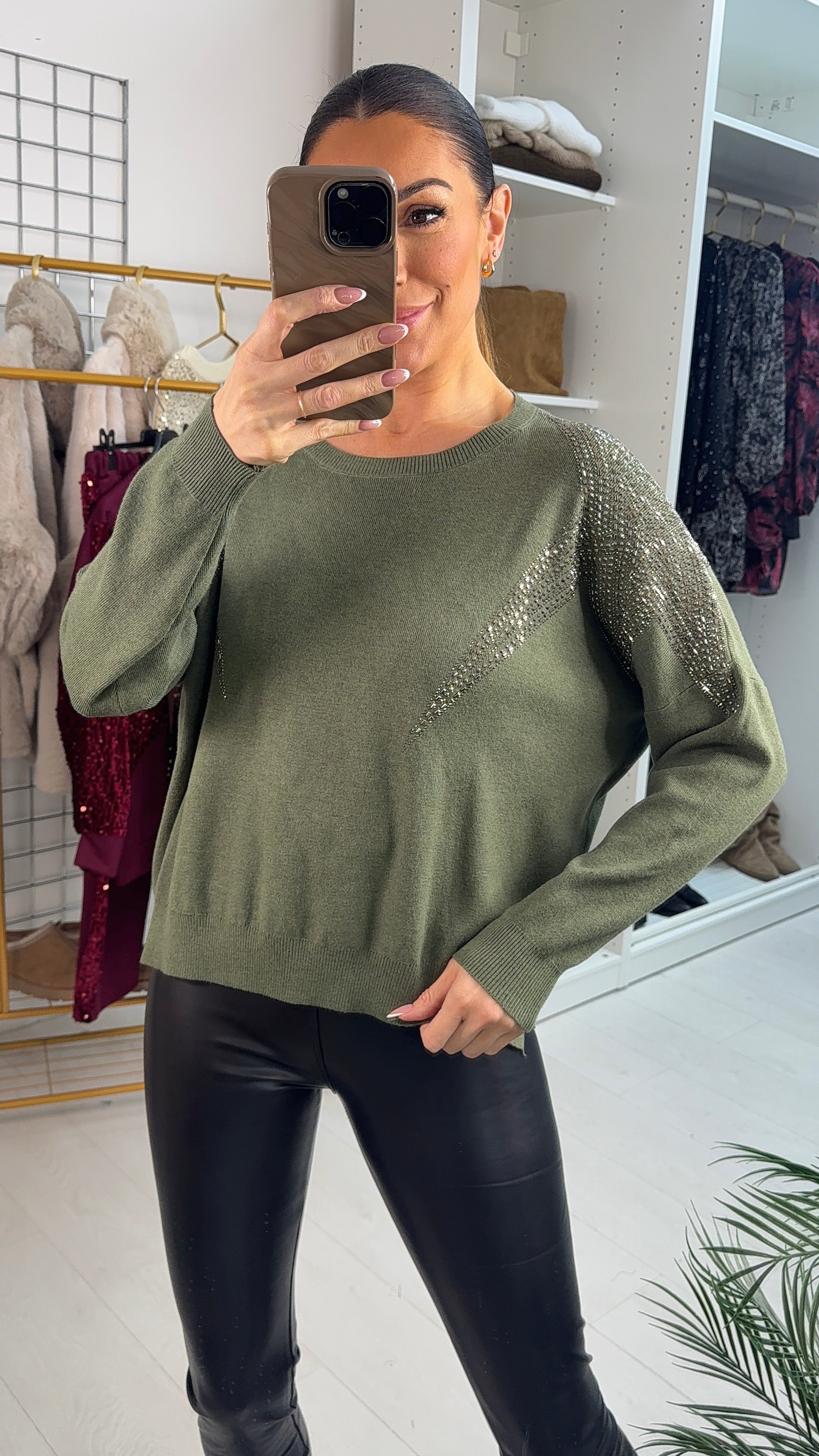 Margret Oversized Studded Star Detailed Knit Jumper