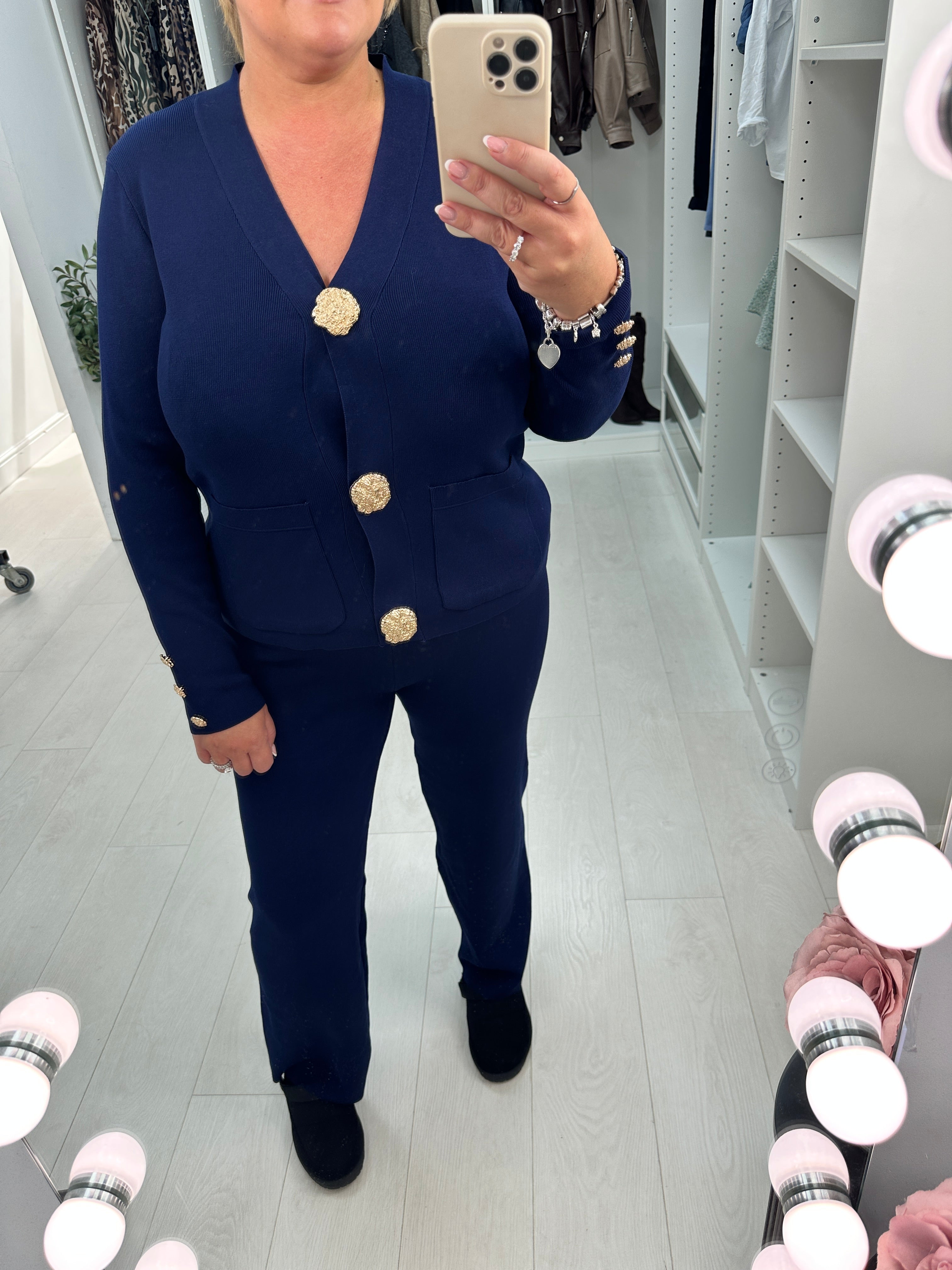 Yasminda Plain Statement Button Front Co-Ord Set