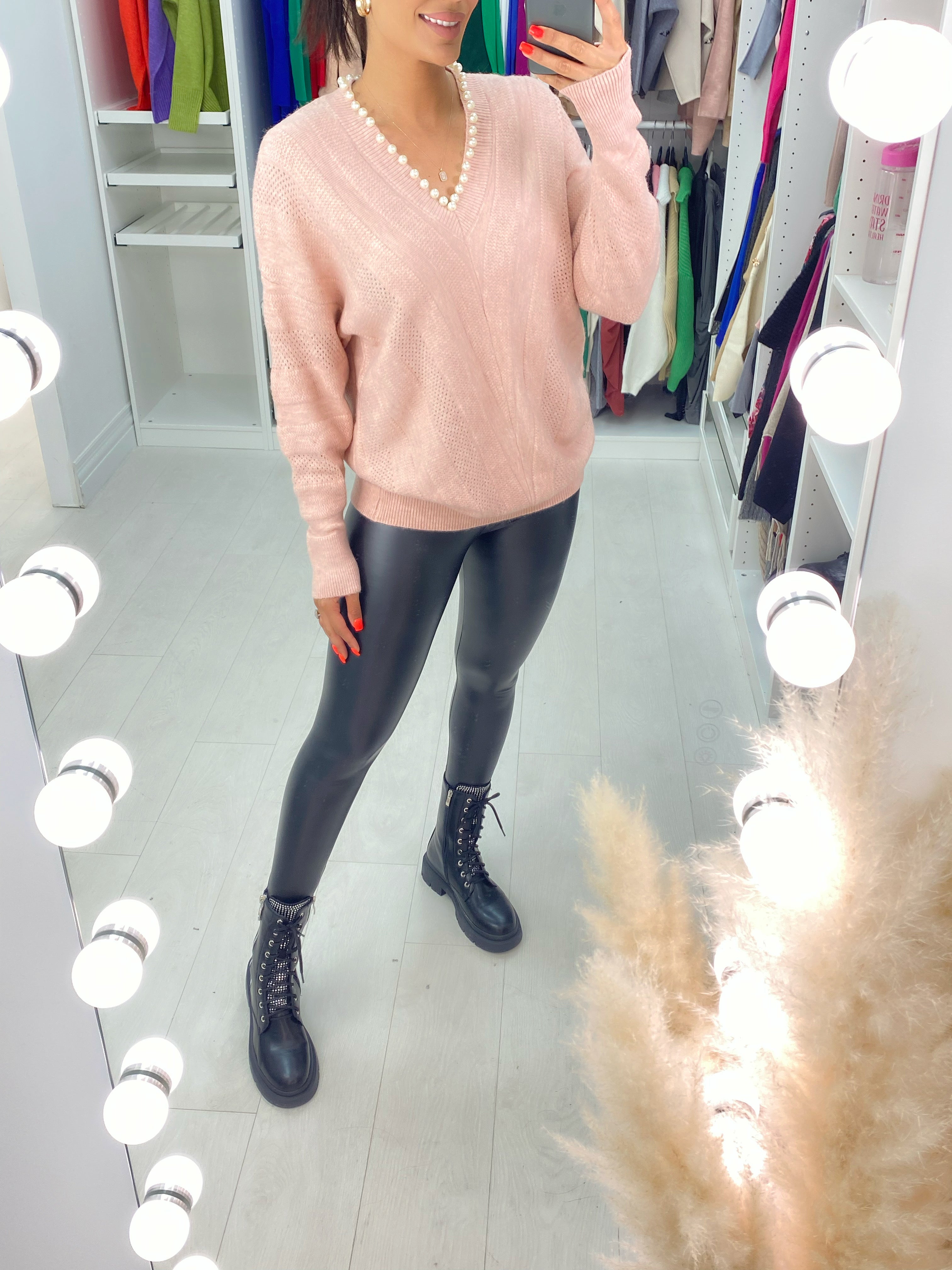 Gasira Pearl V-Neck Knitted Jumper