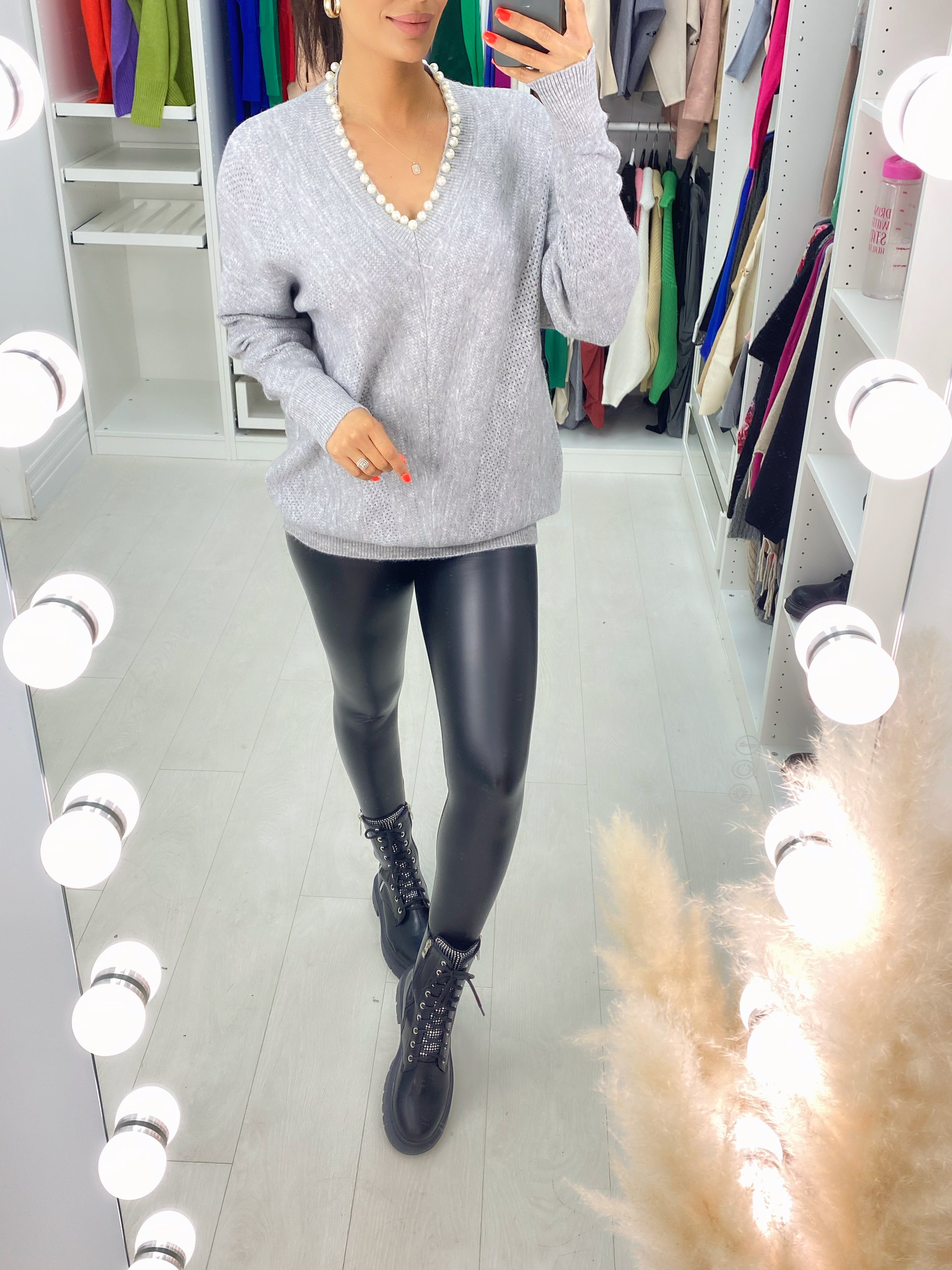 Gasira Pearl V-Neck Knitted Jumper