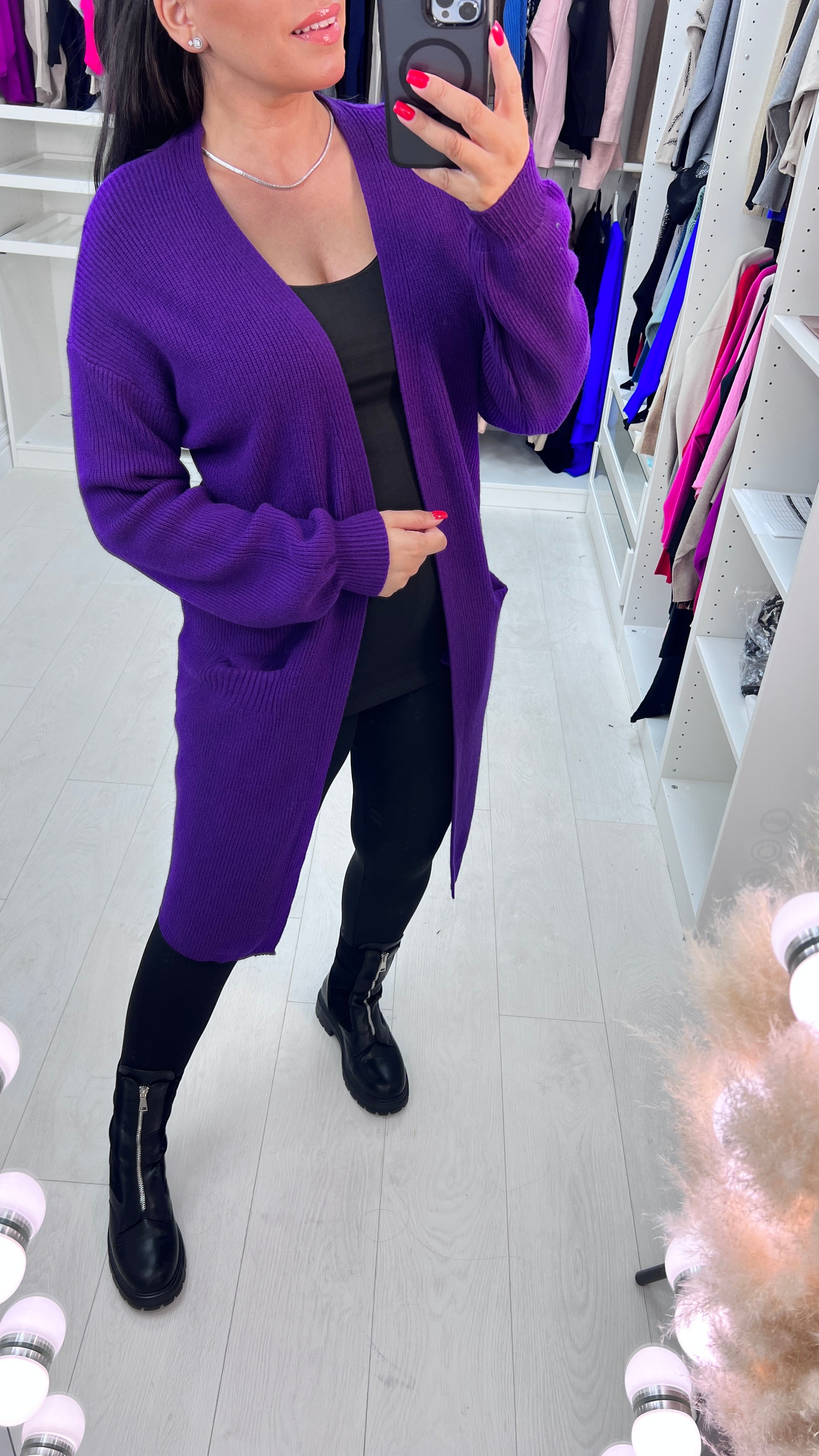 Conrad Longline Ribbed Knitted Cardigan