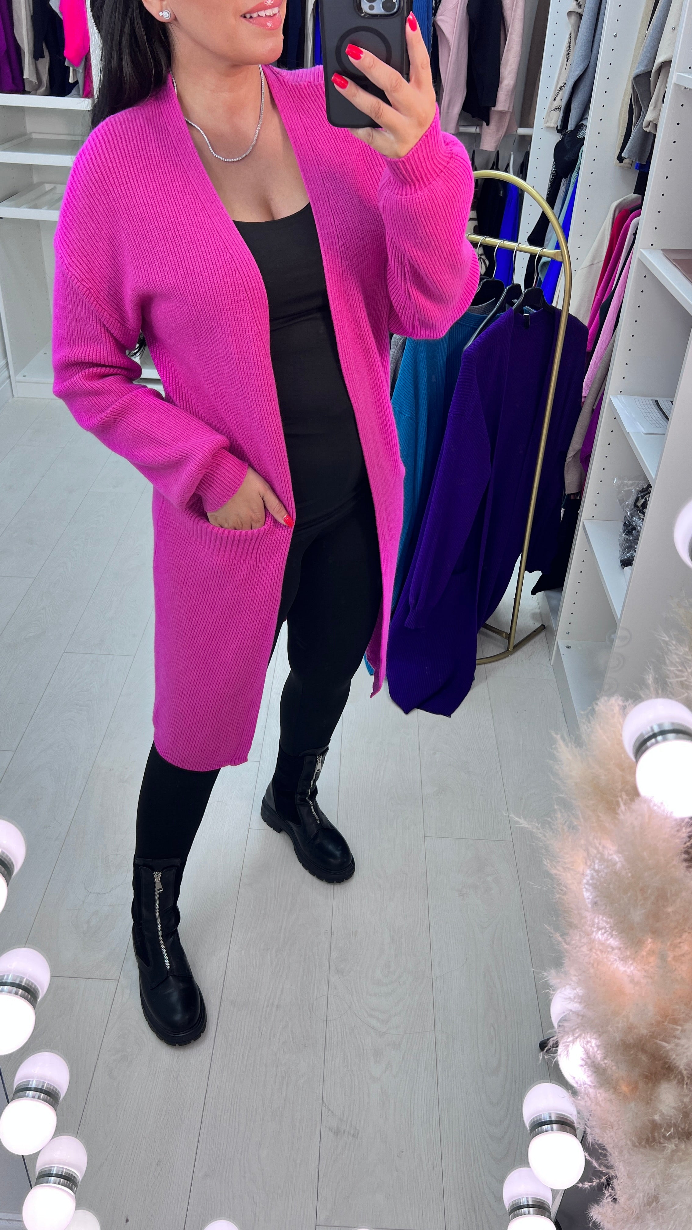 Conrad Longline Ribbed Knitted Cardigan