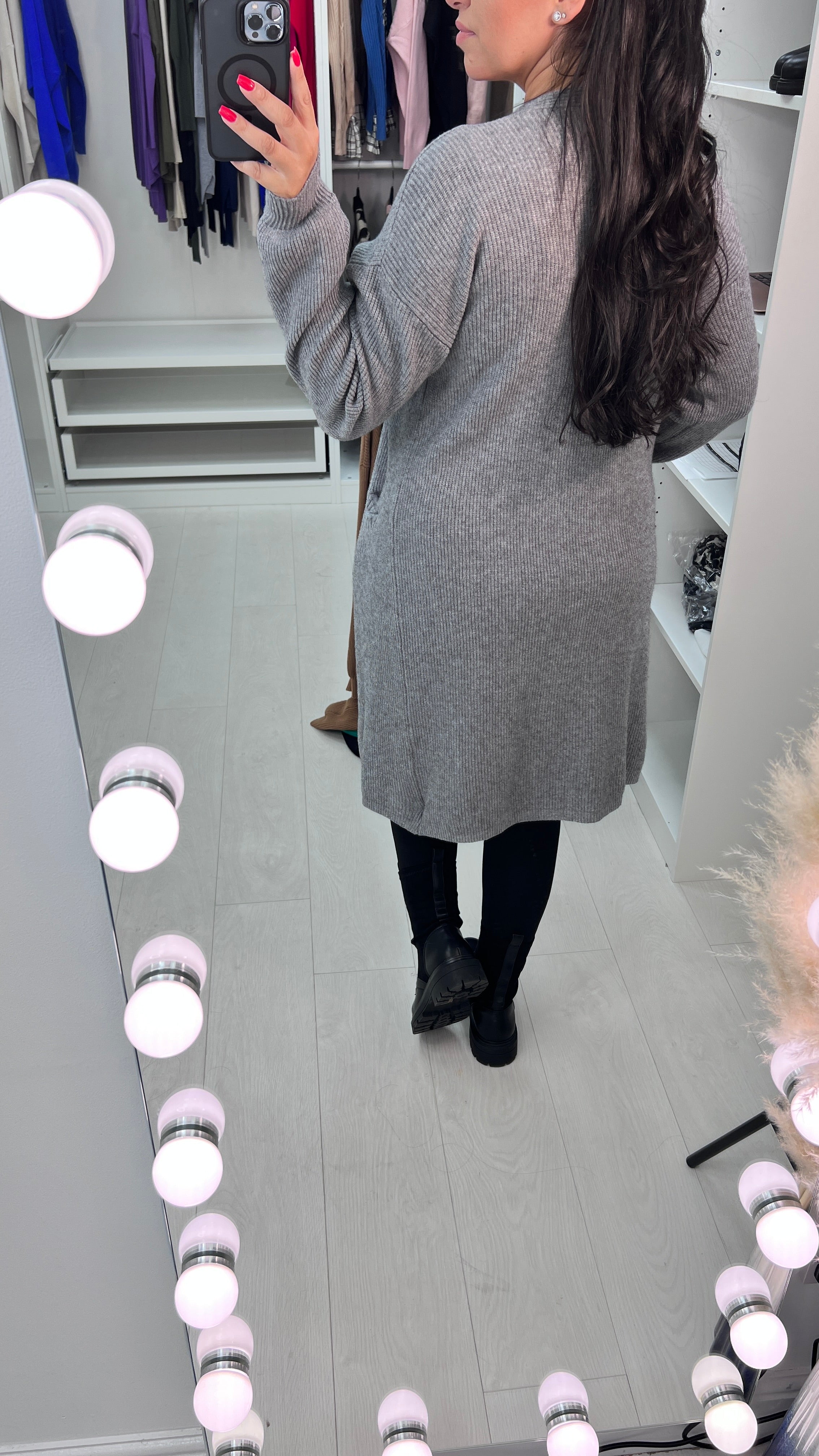 Conrad Longline Ribbed Knitted Cardigan