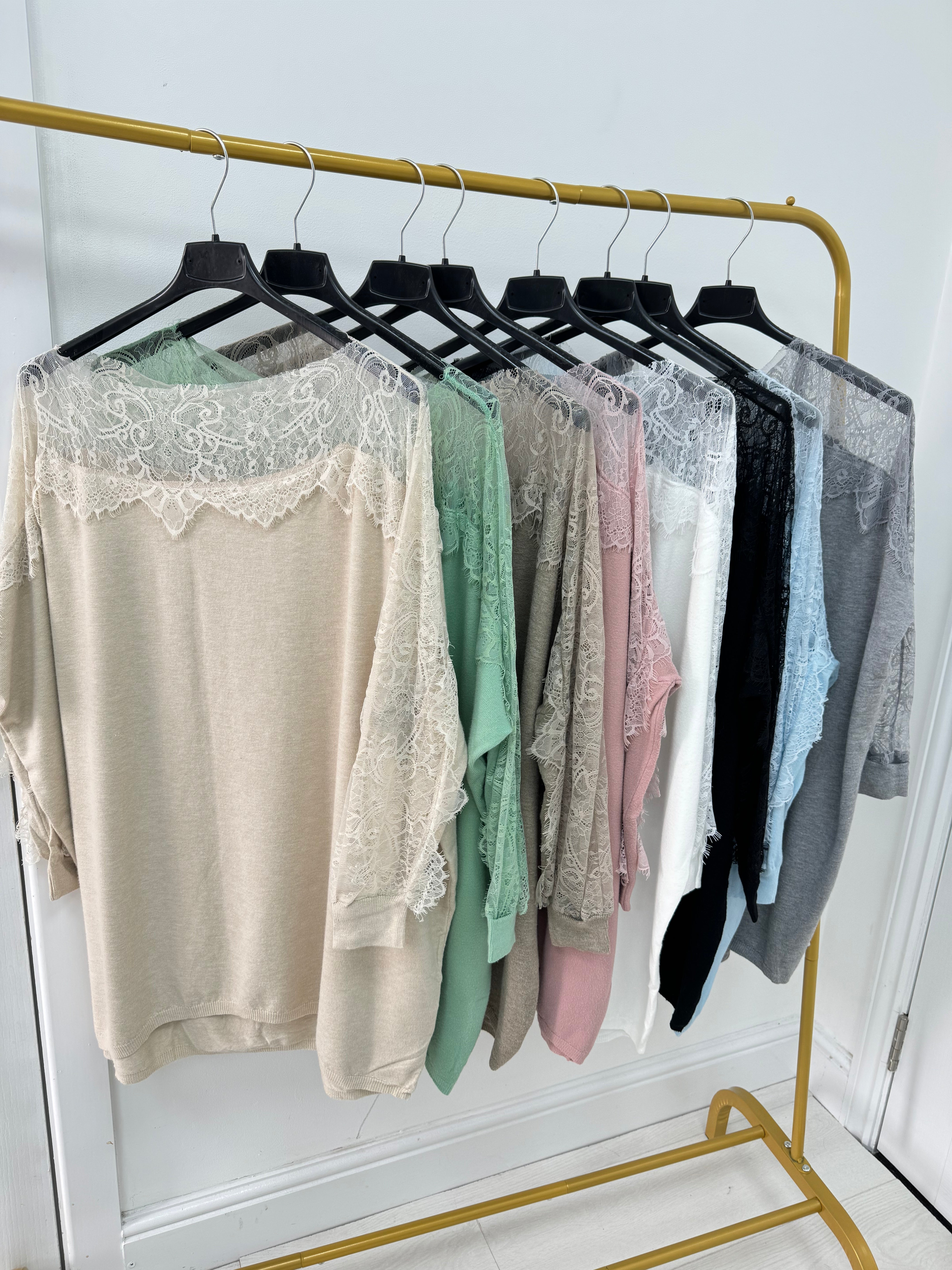 Maize Lace Detail Loose Fit Jumper