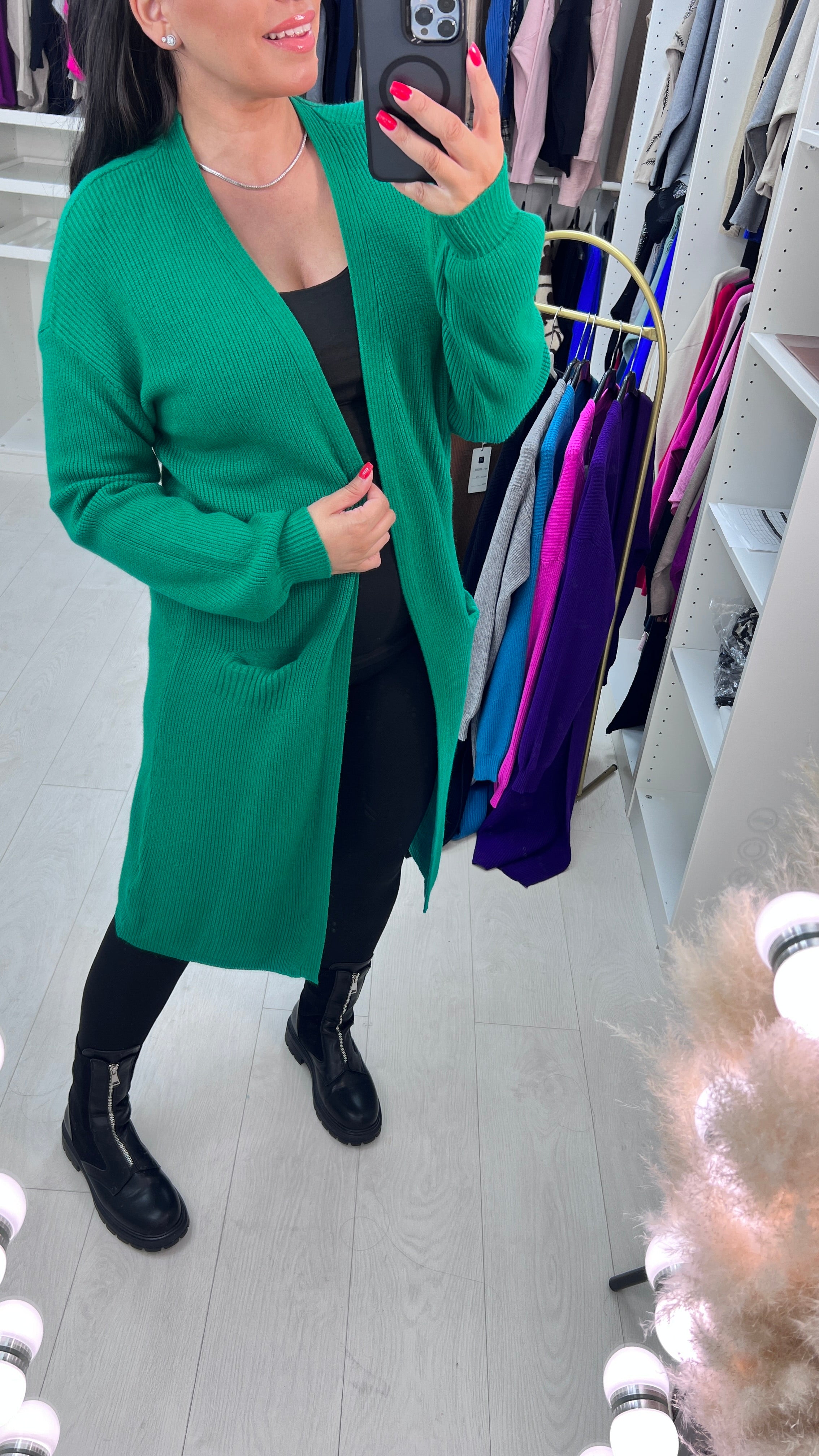 Conrad Longline Ribbed Knitted Cardigan