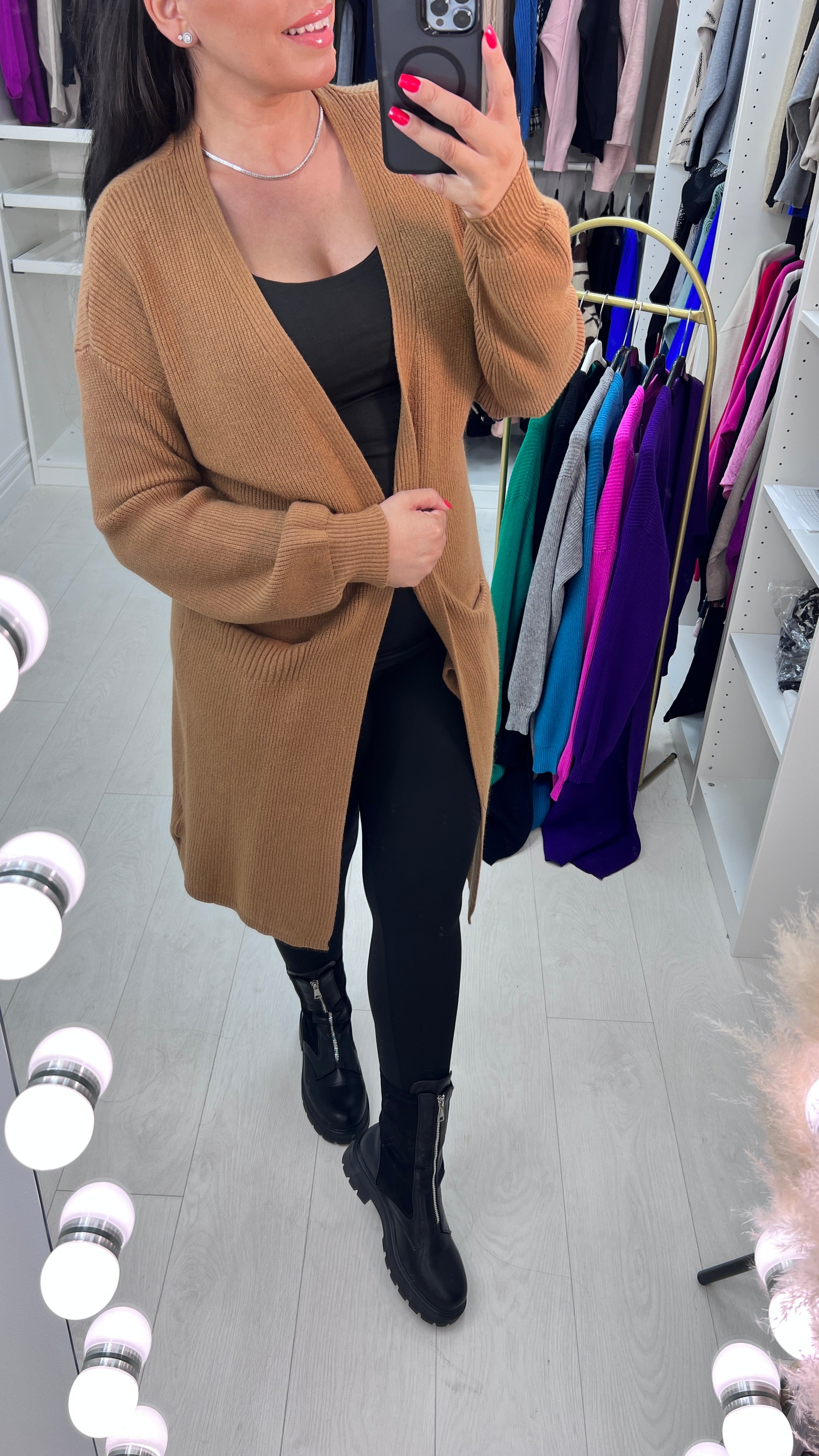 Conrad Longline Ribbed Knitted Cardigan