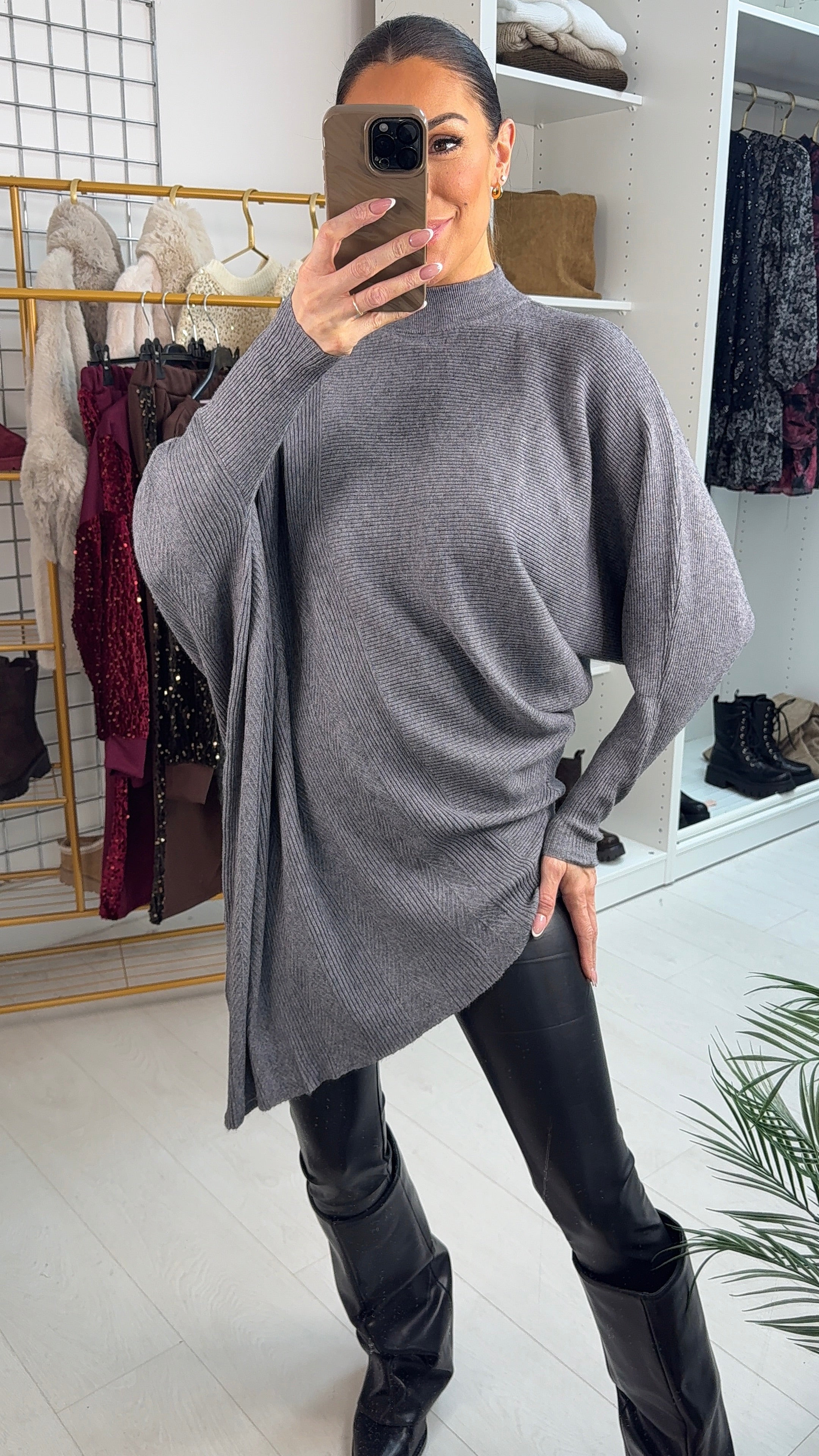 Cassie Asymmetric Batwing Jumper
