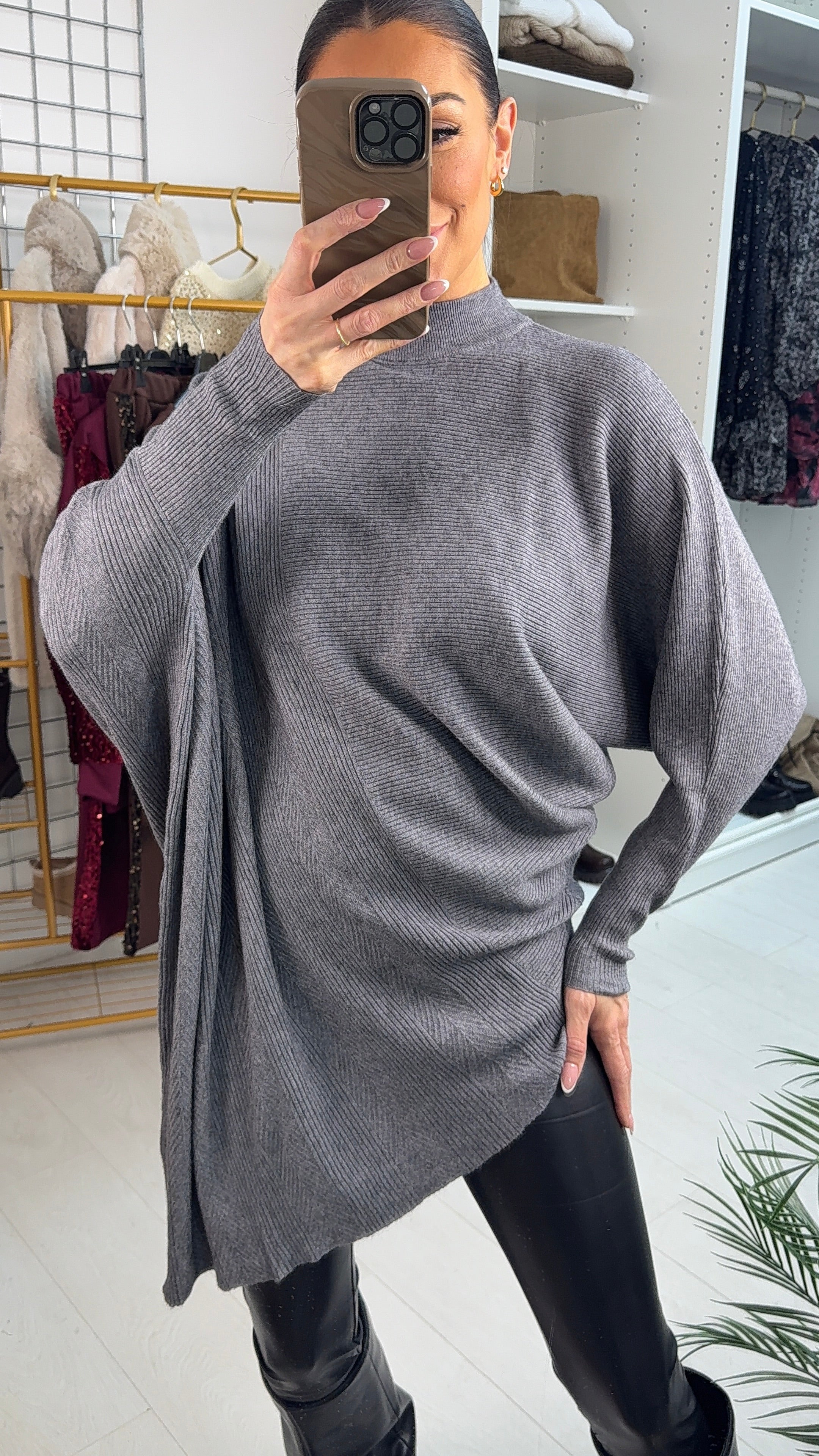 Cassie Asymmetric Batwing Jumper