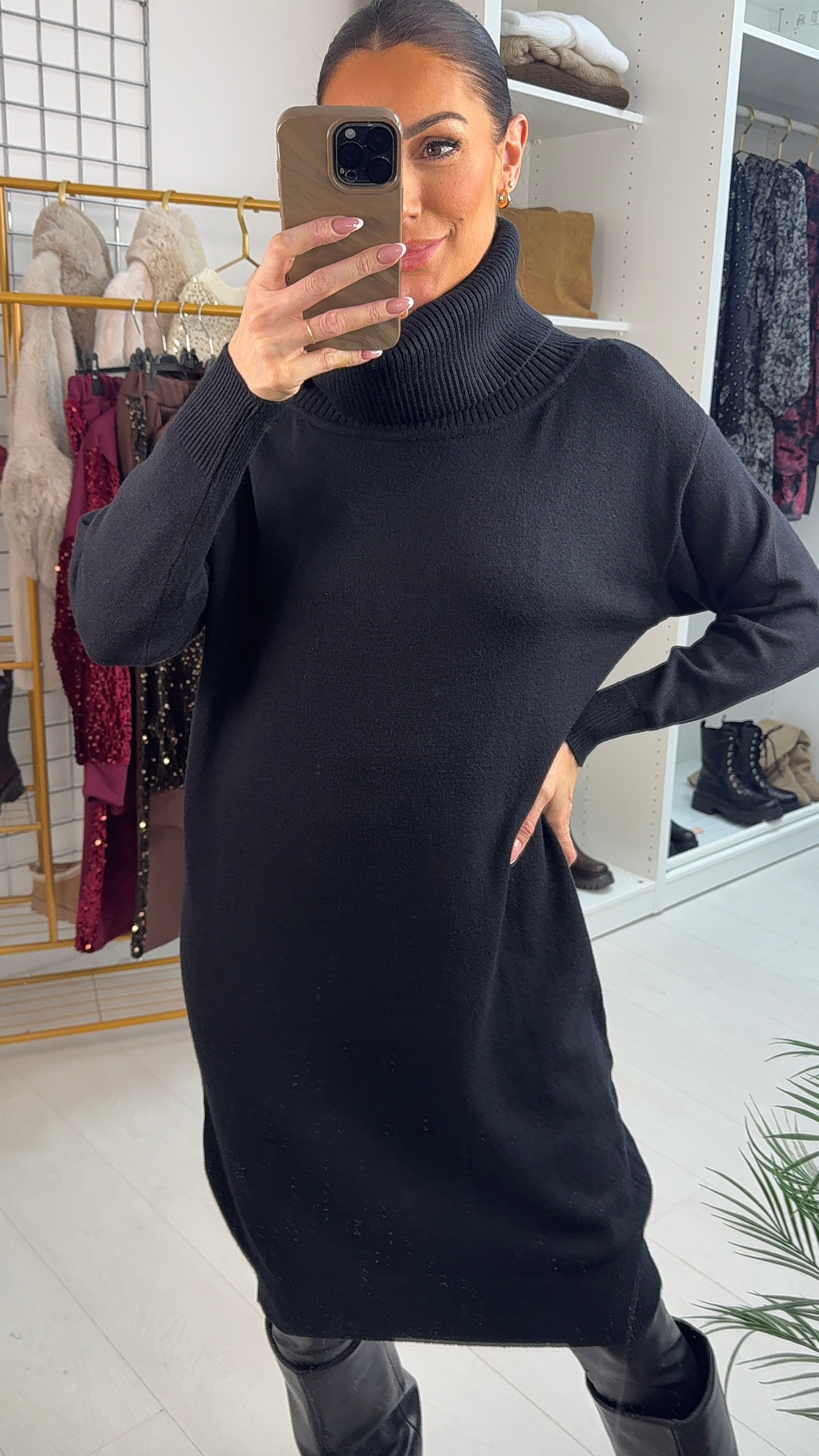 Anissa Bow Pearl Diamante Detail Knit Dress