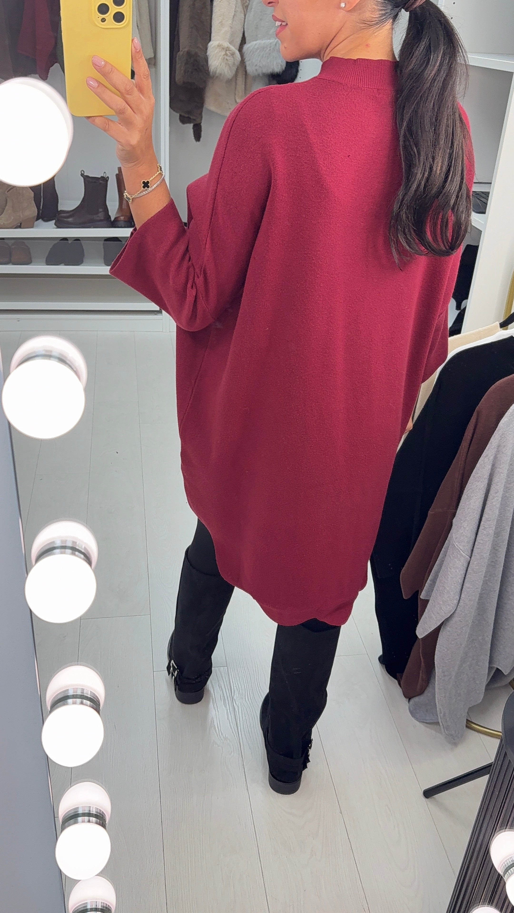 Samantha Plain Scallop Hem Loose Fit Longline Jumper