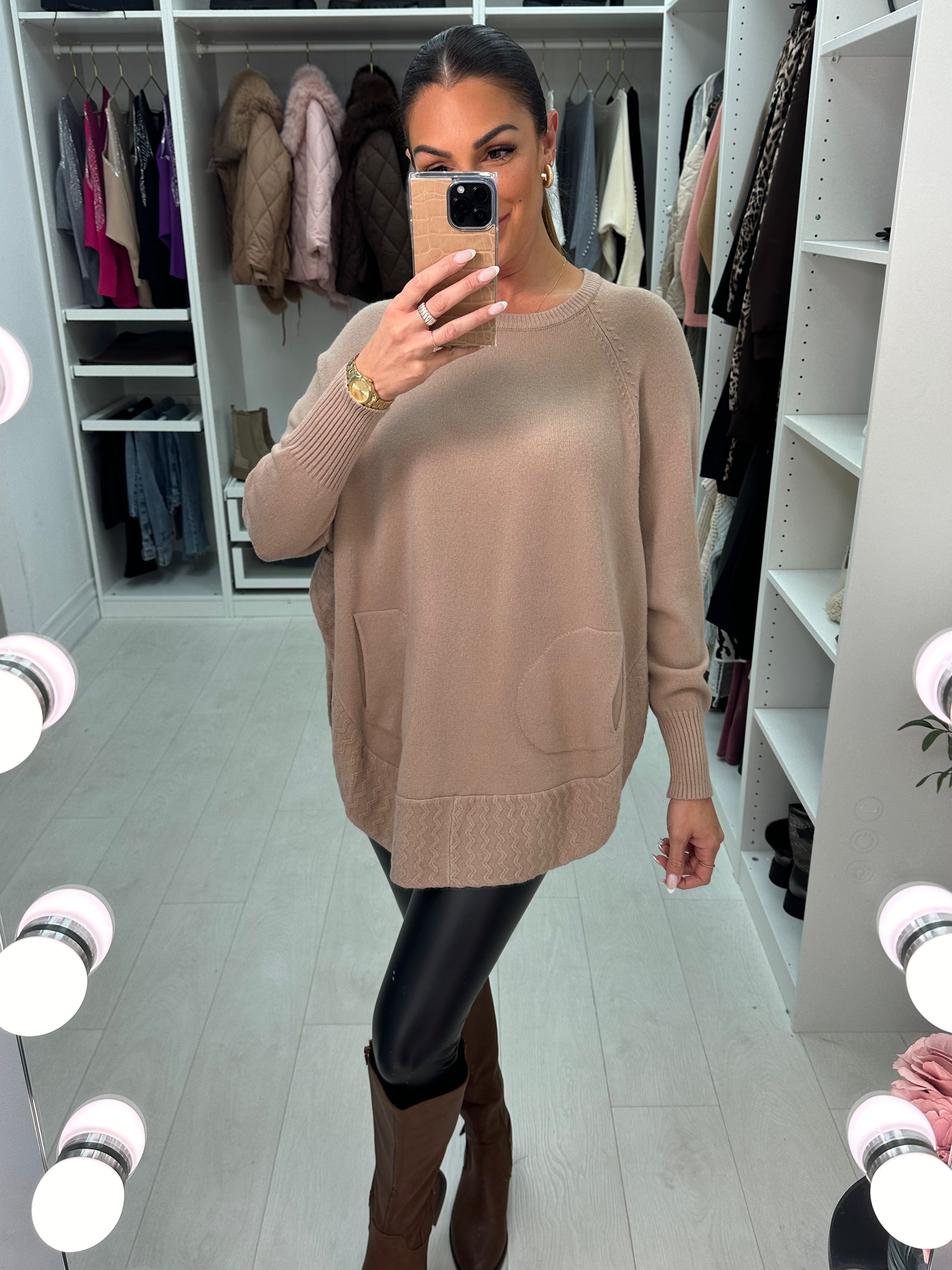 Tillie Pocket Front Zig Zag Detailed Jumper