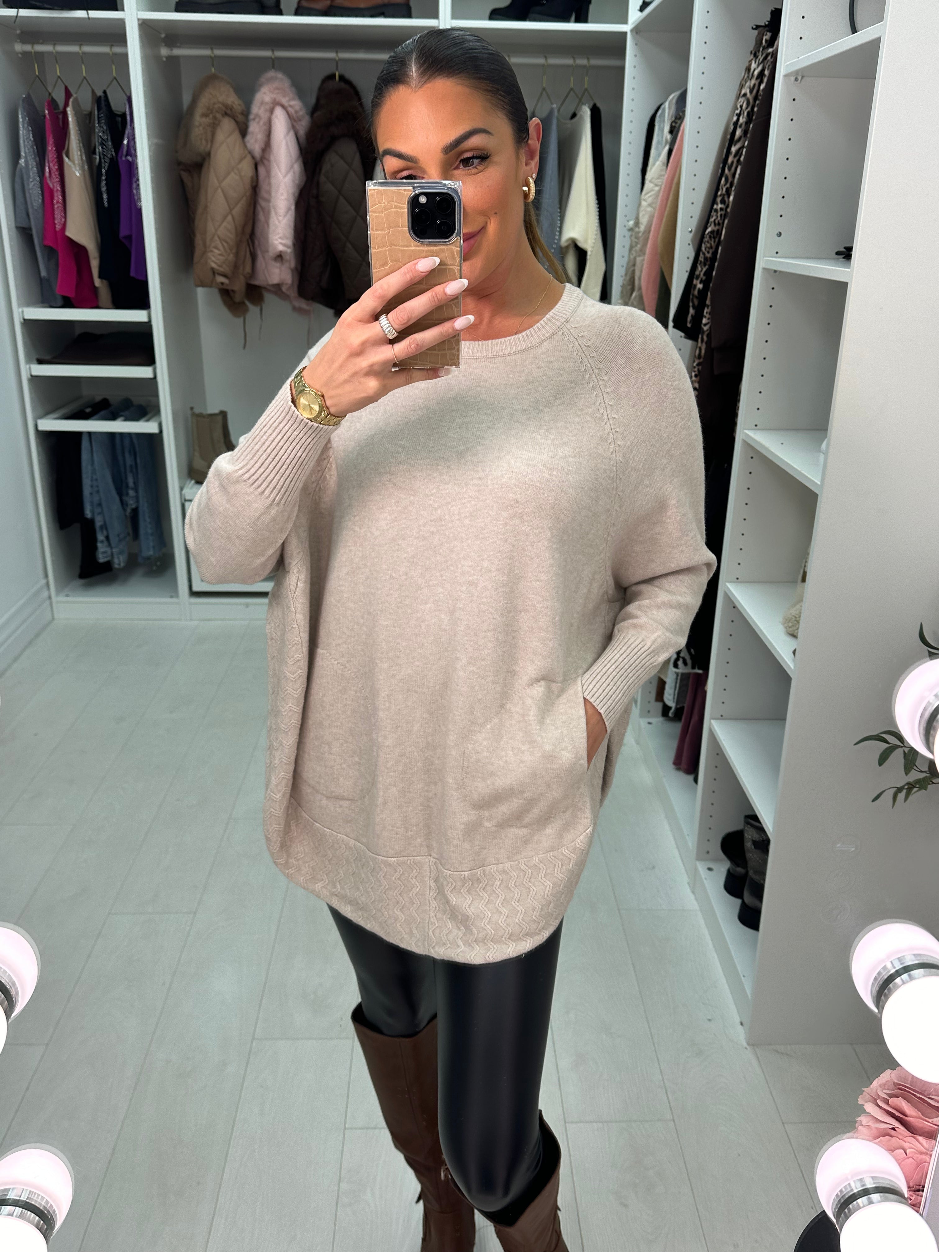 Tillie Pocket Front Zig Zag Detailed Jumper