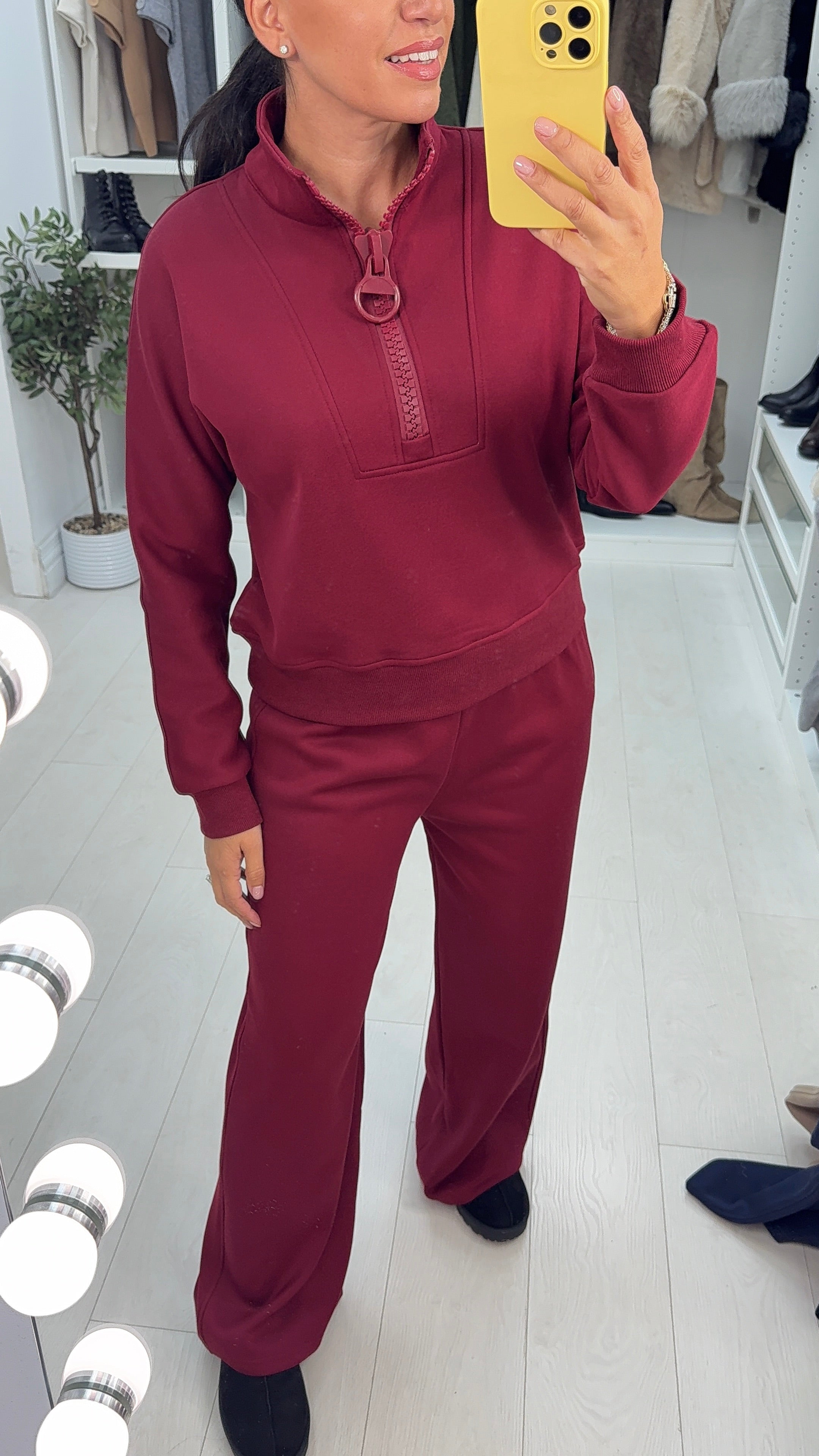 Judite Plain Sweatshirt And Wide Leg Joggers Set