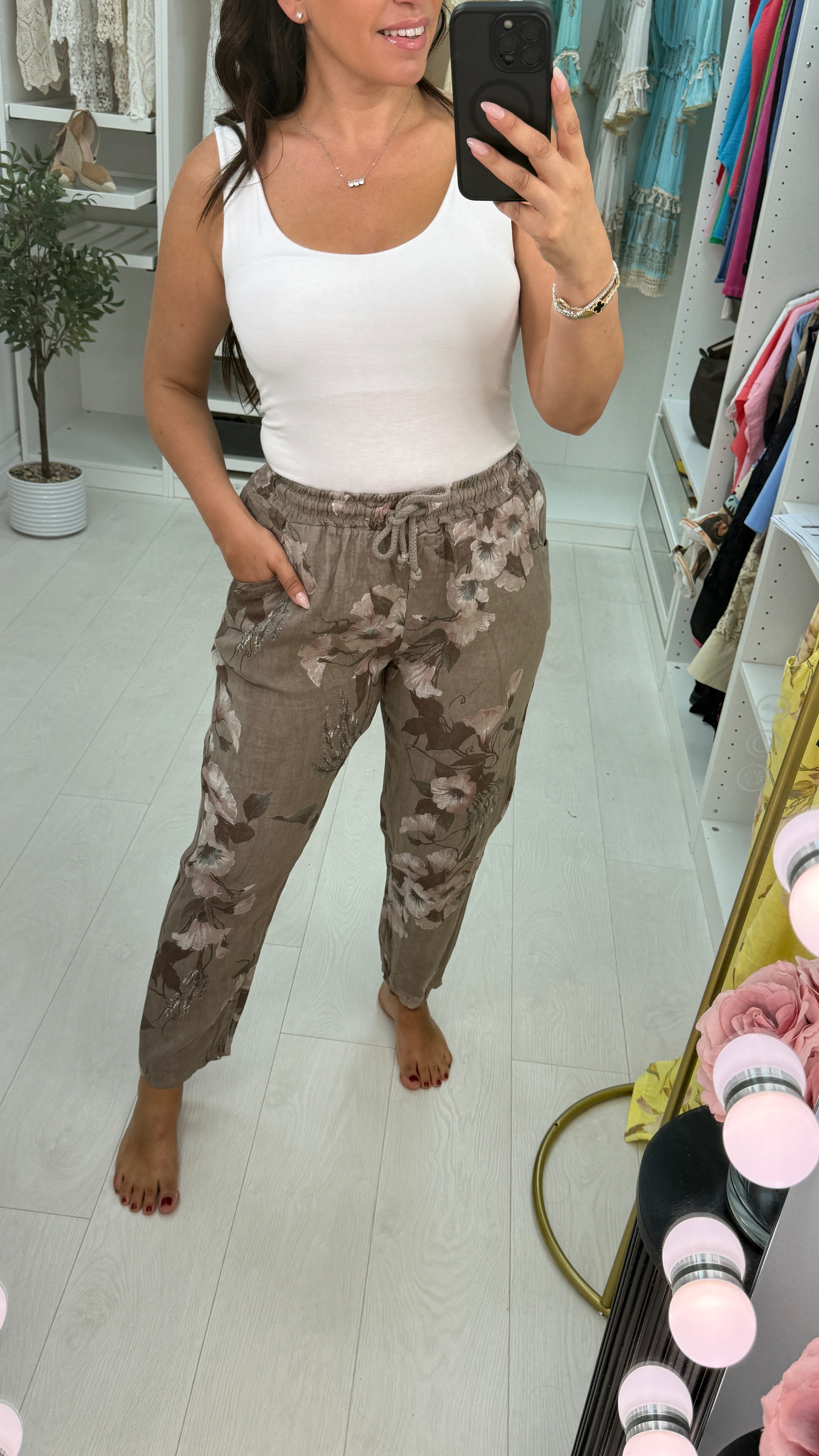 Yazz Floral Print Relaxed Fit Trousers