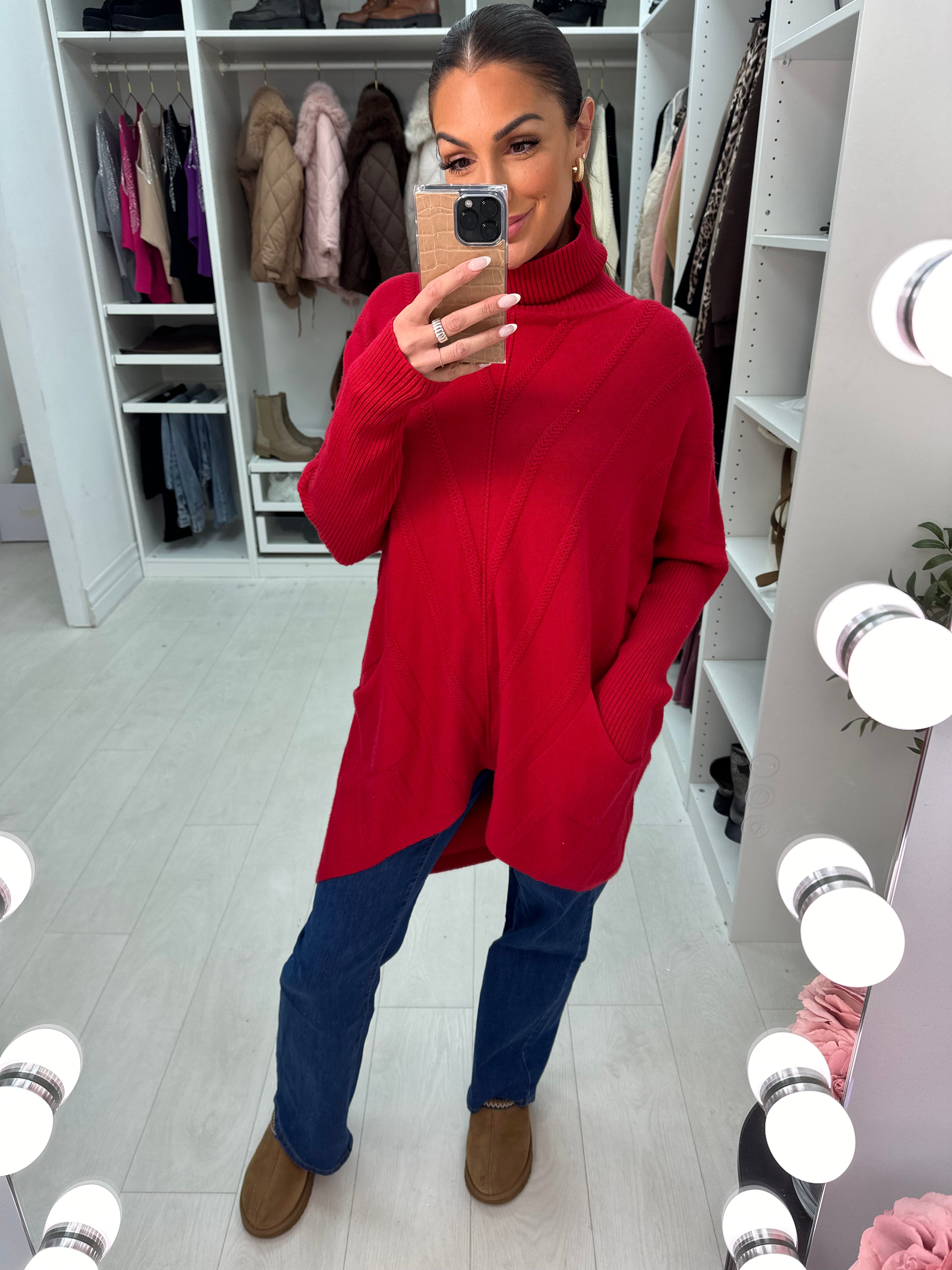 Dawn Plain Oversized Asymmetric Detail Roll Neck Jumper