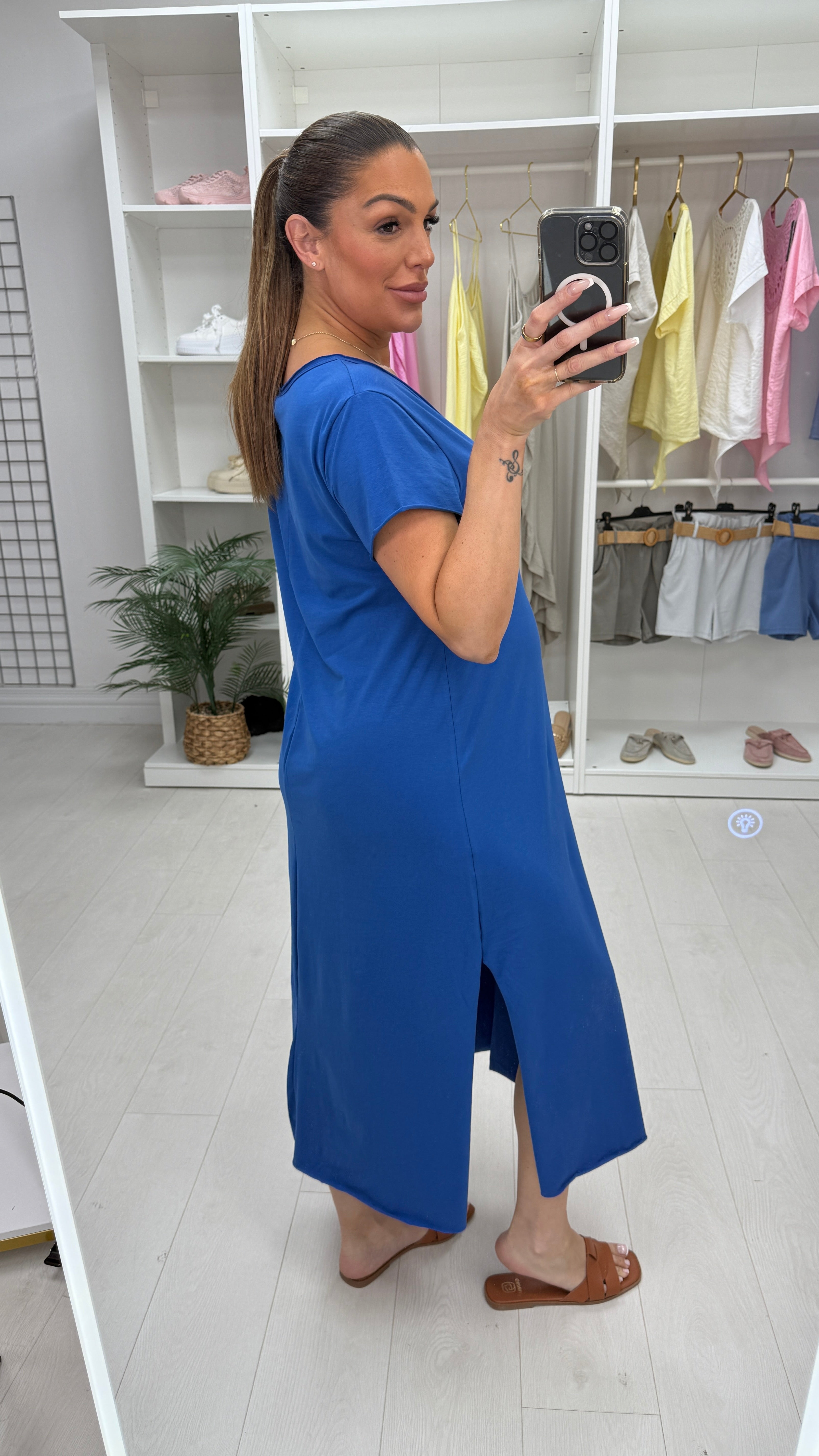 Lila Plain V Neck Maxi Dress