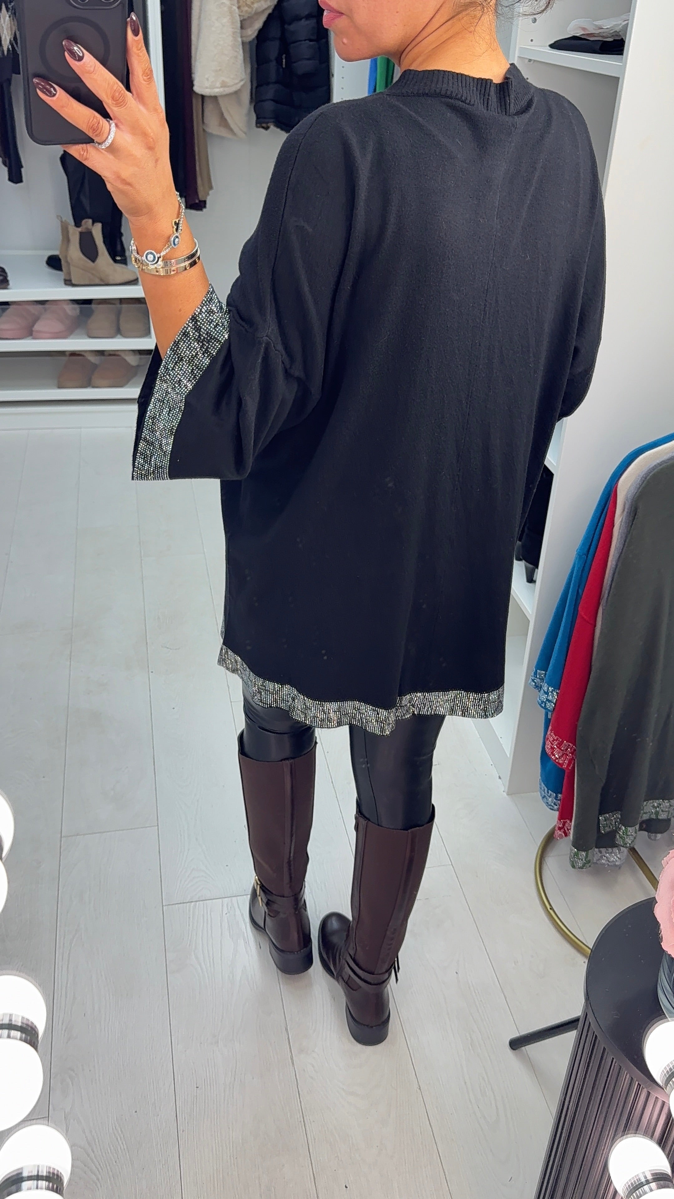 Janet Diamante Trim V-neck Jumper