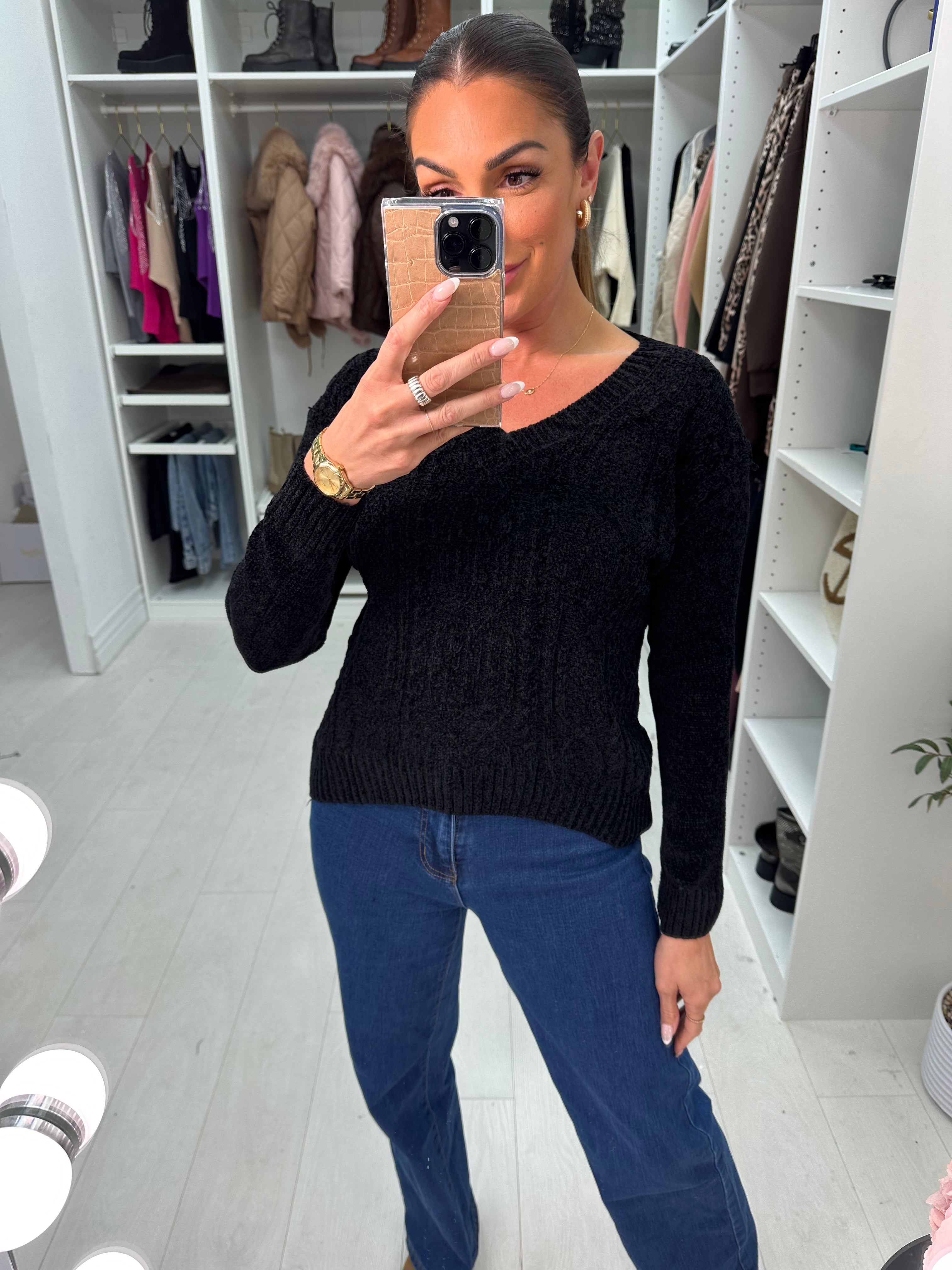 Rosie Plain Cable Knit Corduroy Jumper