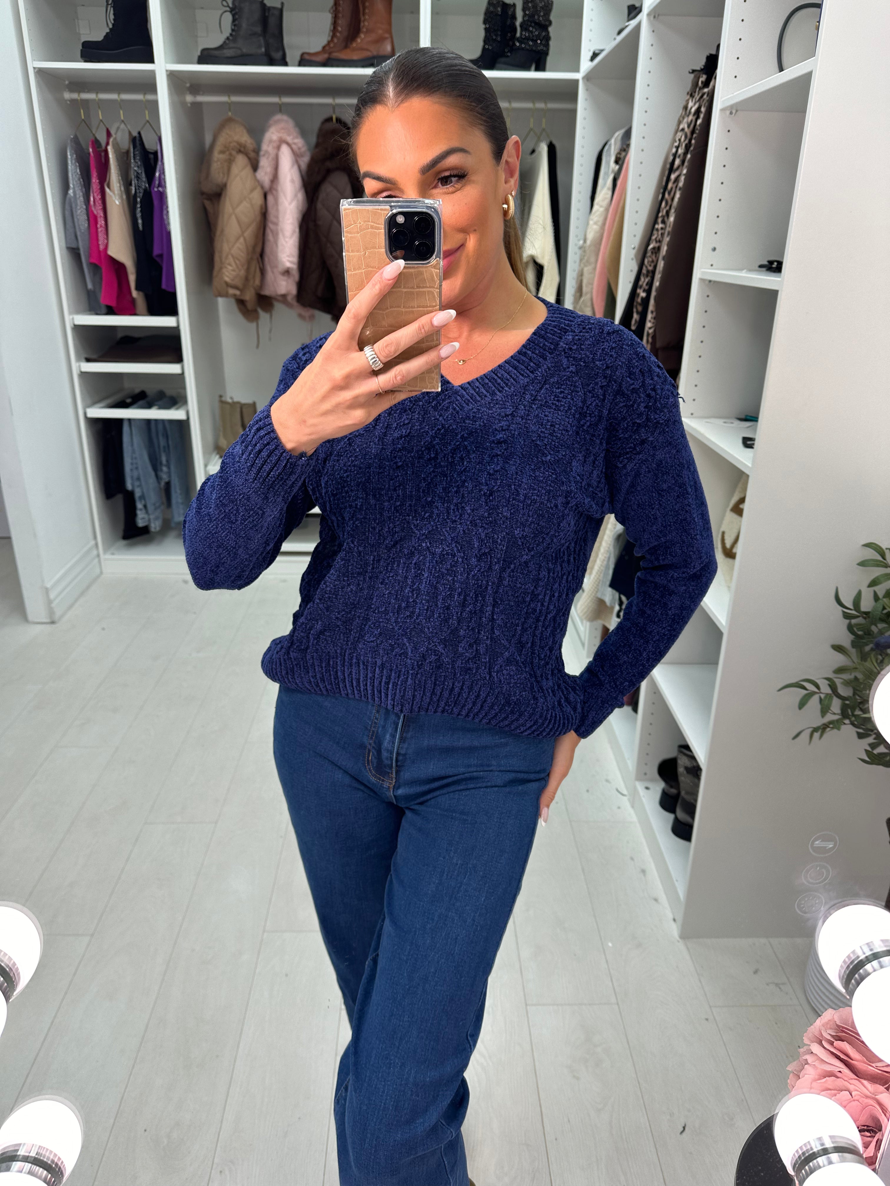 Rosie Plain Cable Knit Corduroy Jumper