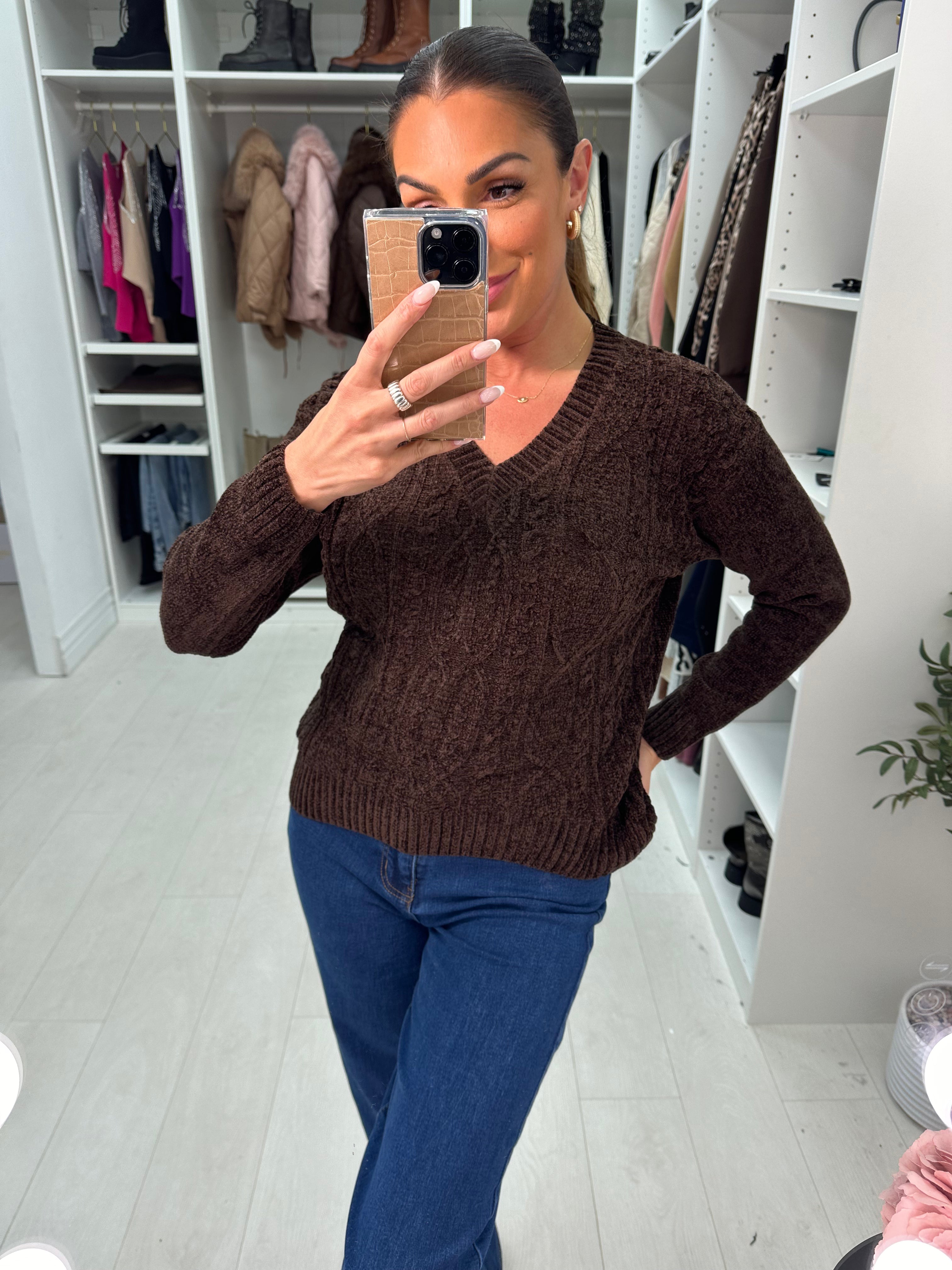 Rosie Plain Cable Knit Corduroy Jumper
