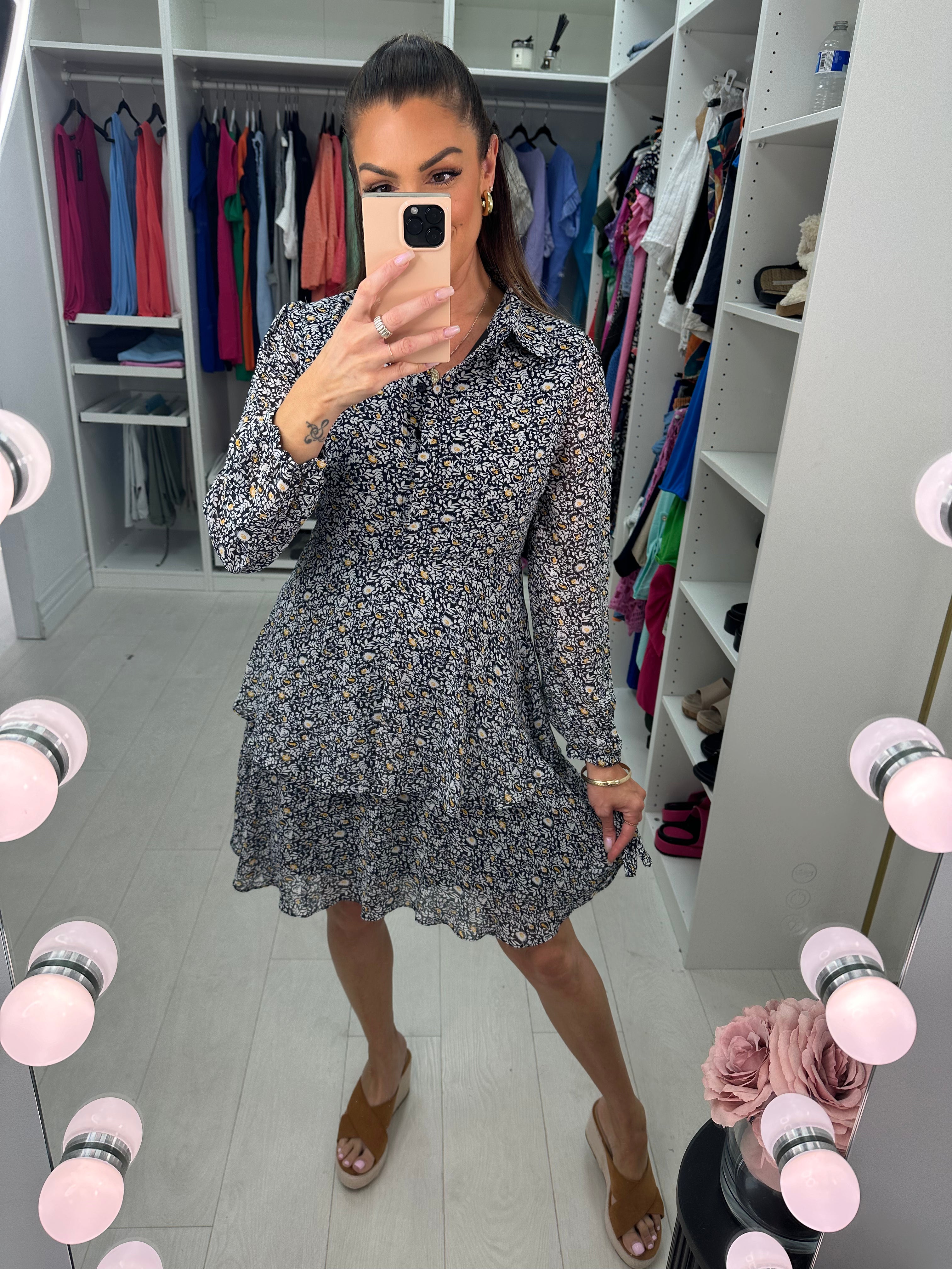 Kissie Floral Print Swing Dress