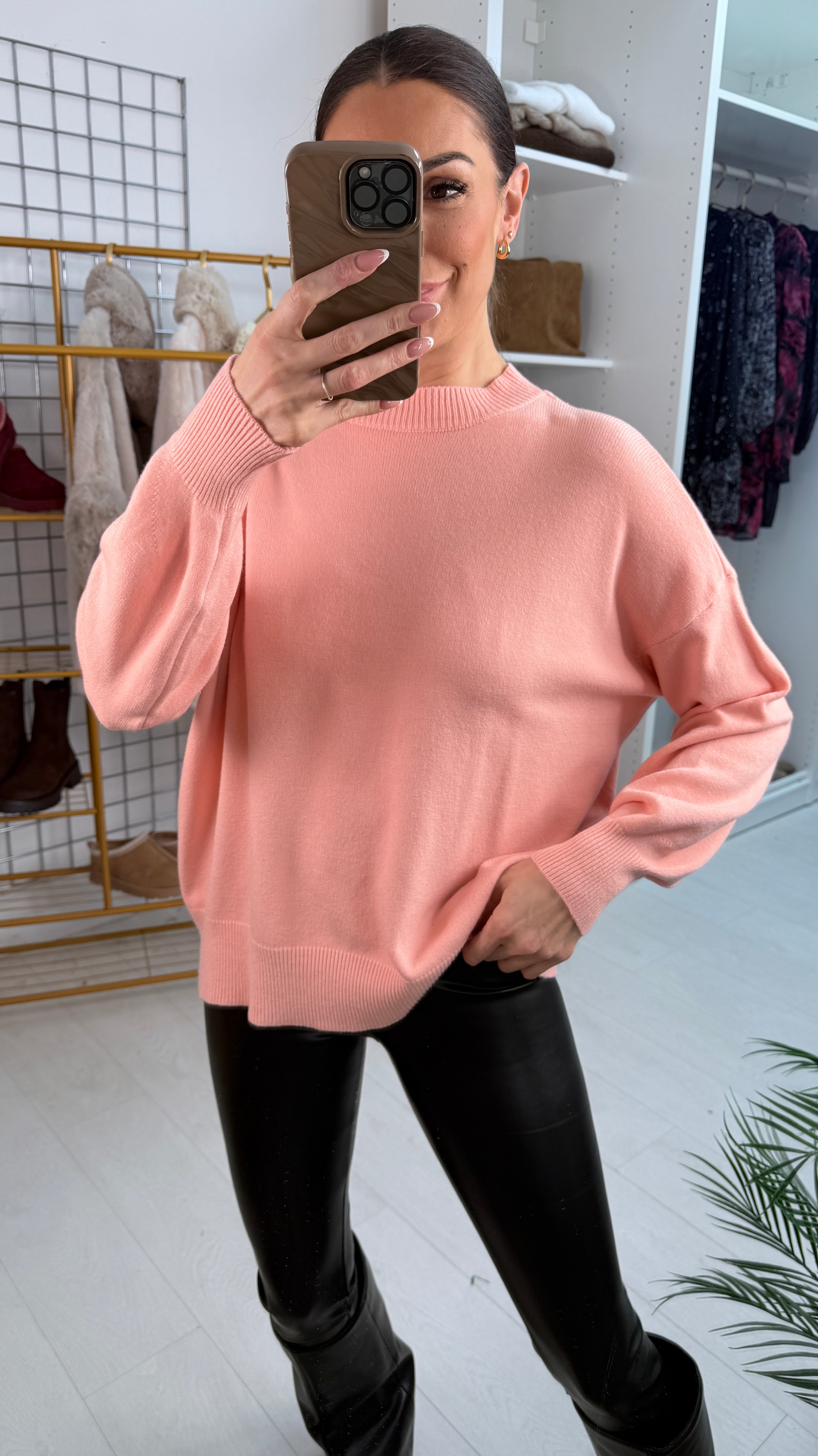 Kristina Plain Pearl Butterfly Back Jumper