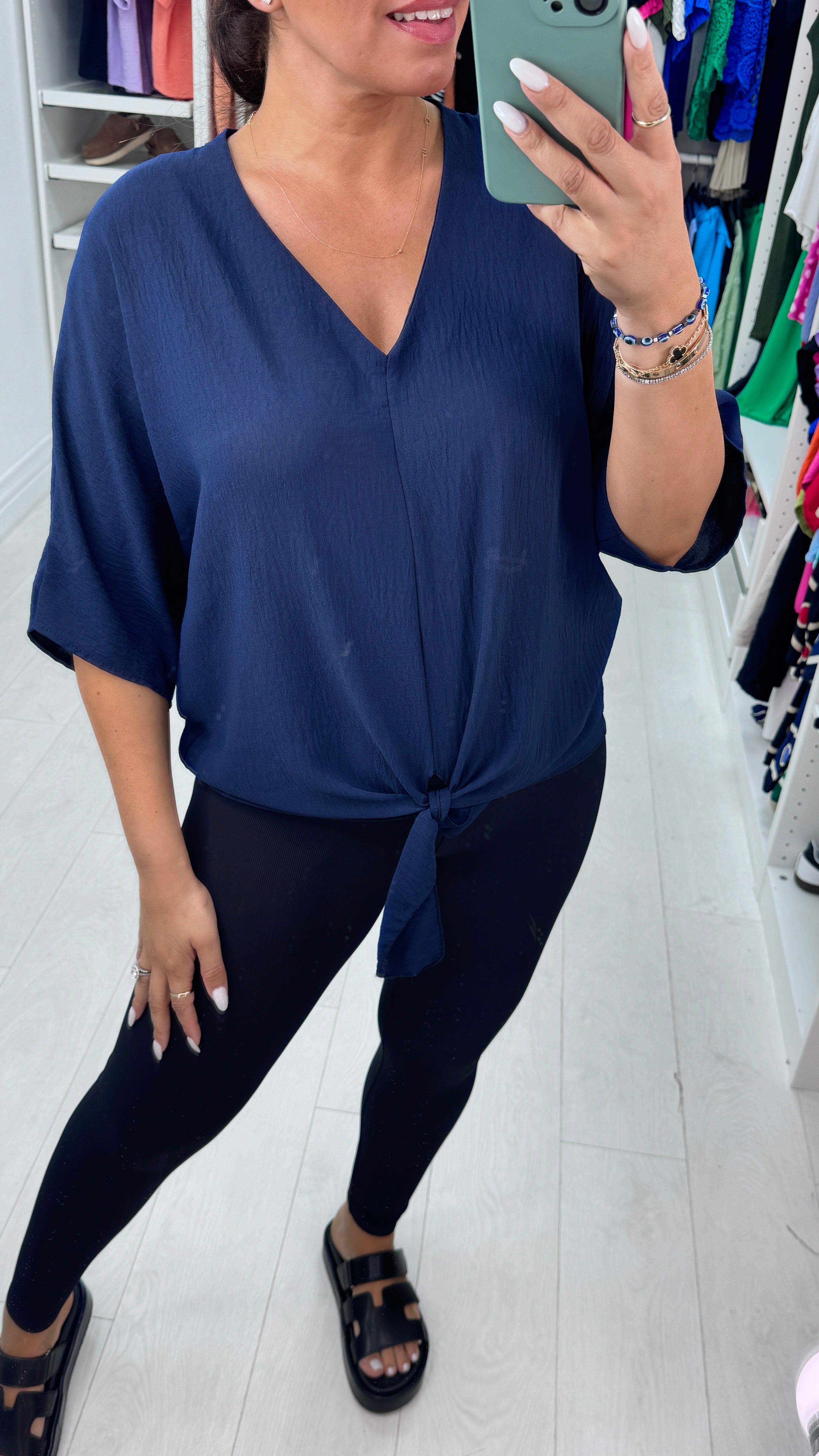 Tabetha Knot Front Plain Top