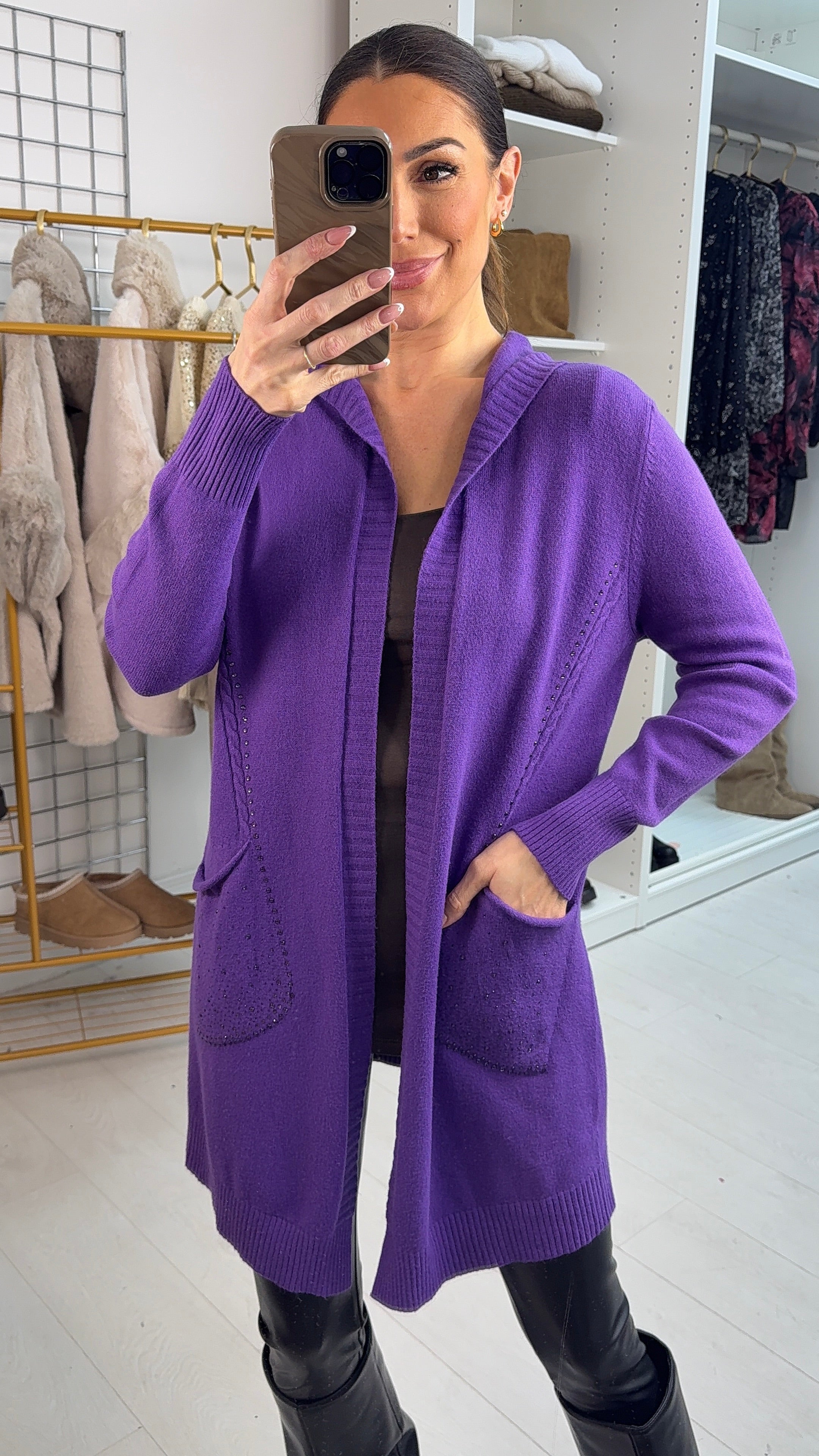 Brixton Diamante Scattered Hoodie Cardigan