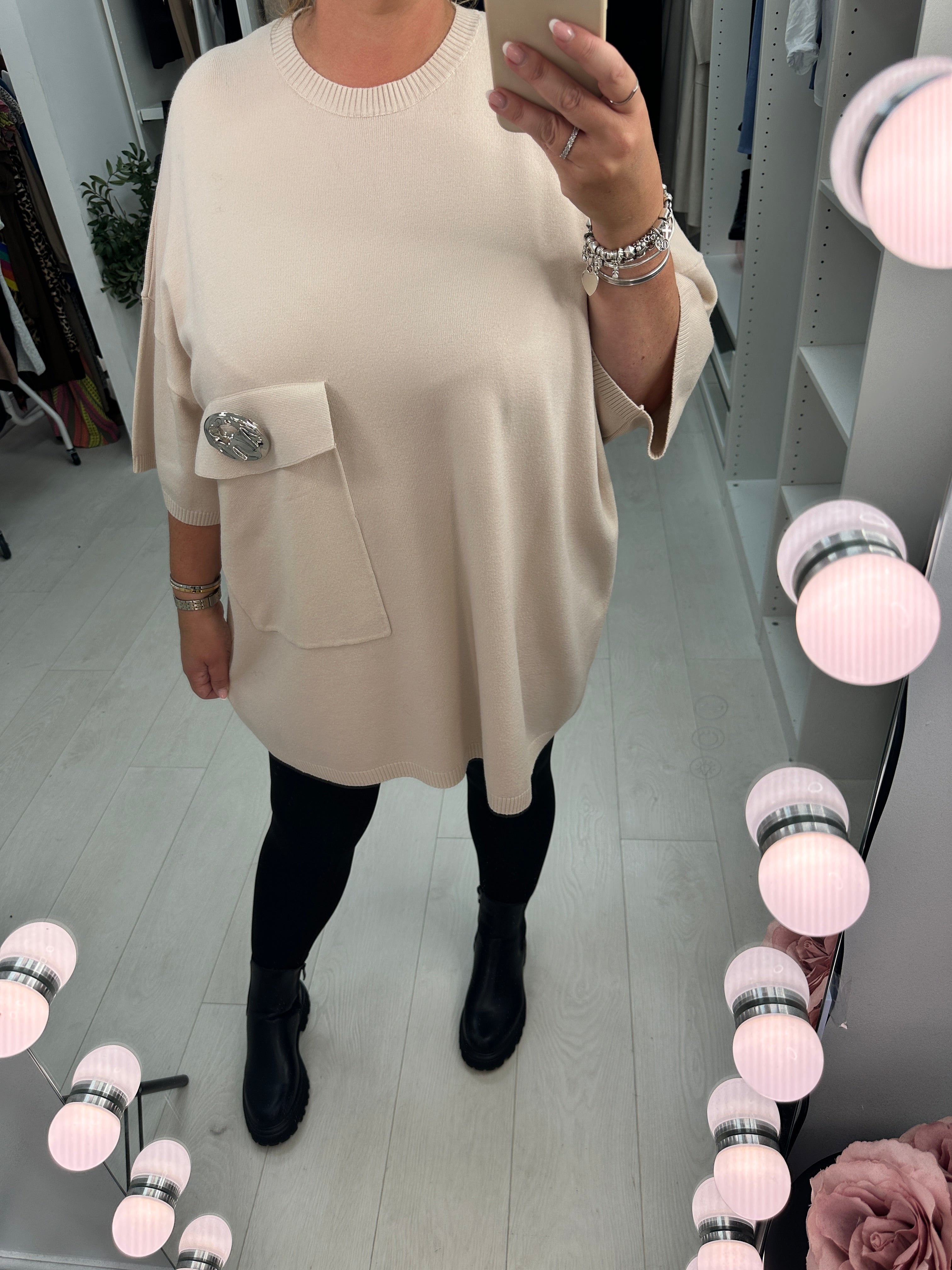 Rosenna Plain Oversized Longline Knit Jumper