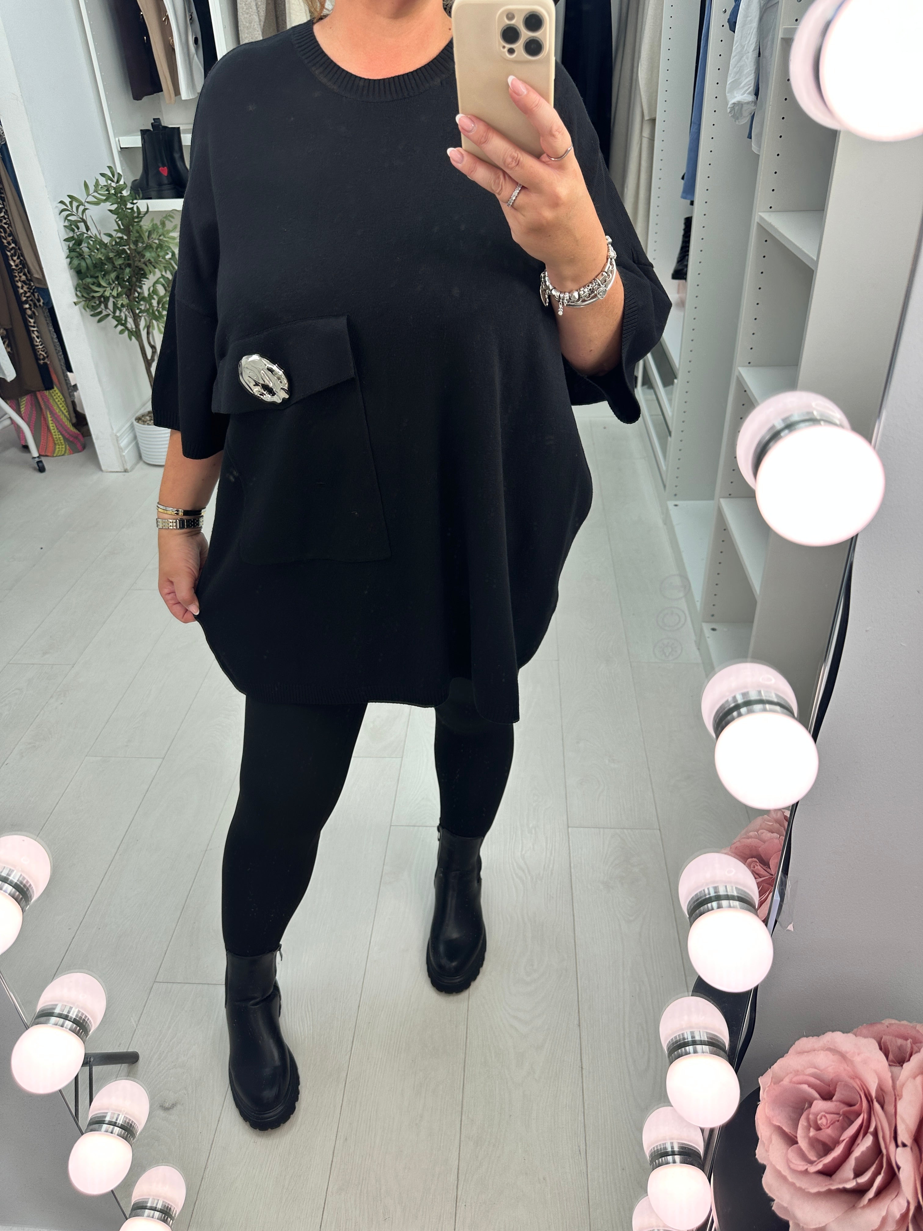 Rosenna Plain Oversized Longline Knit Jumper