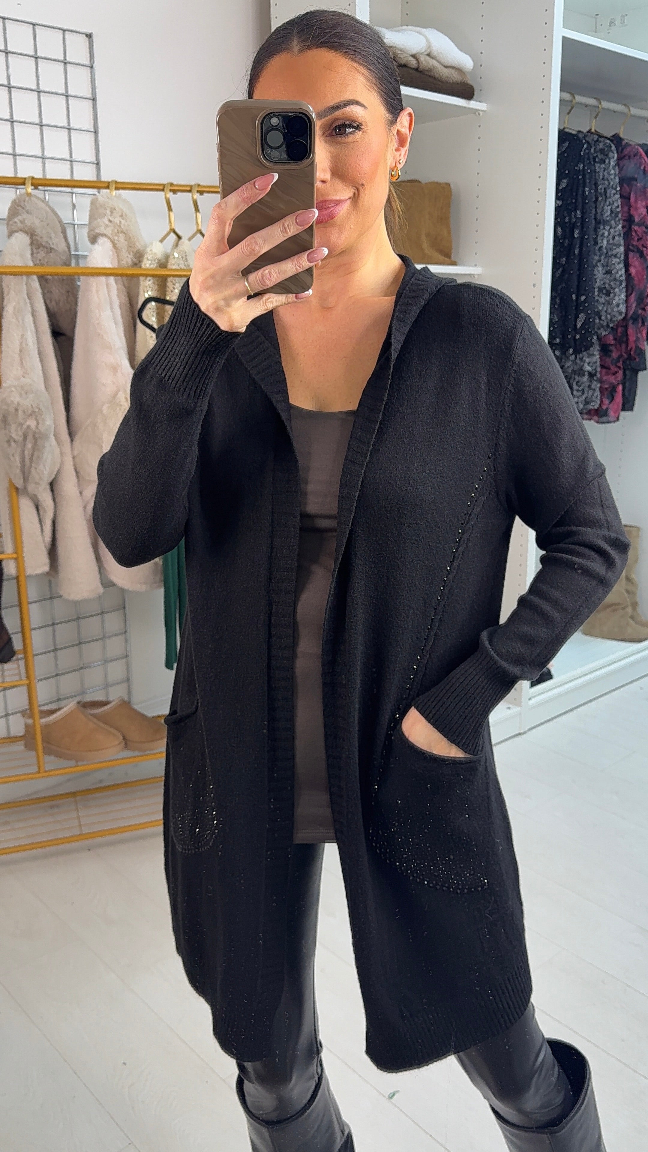 Brixton Diamante Scattered Hoodie Cardigan