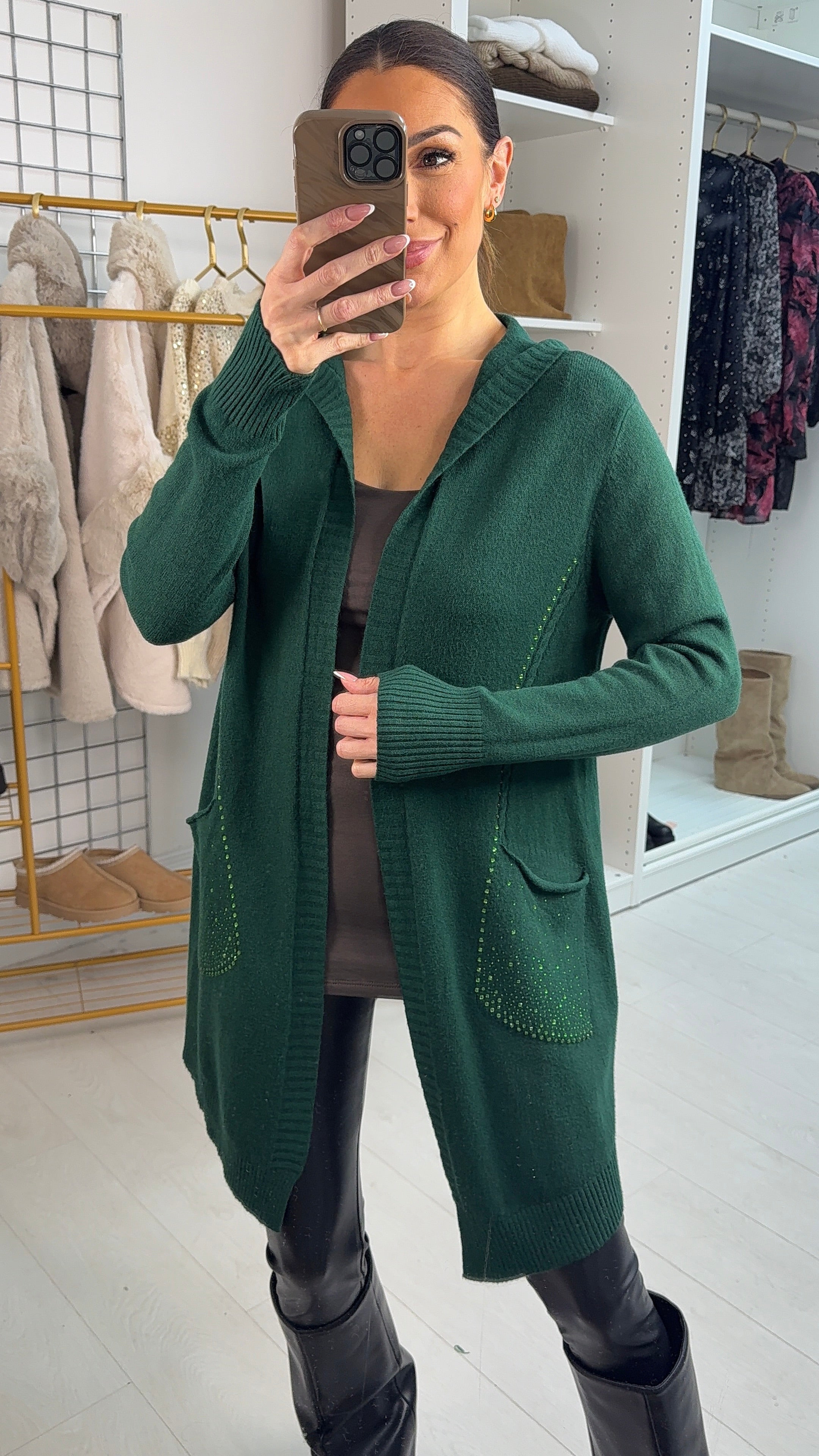 Brixton Diamante Scattered Hoodie Cardigan