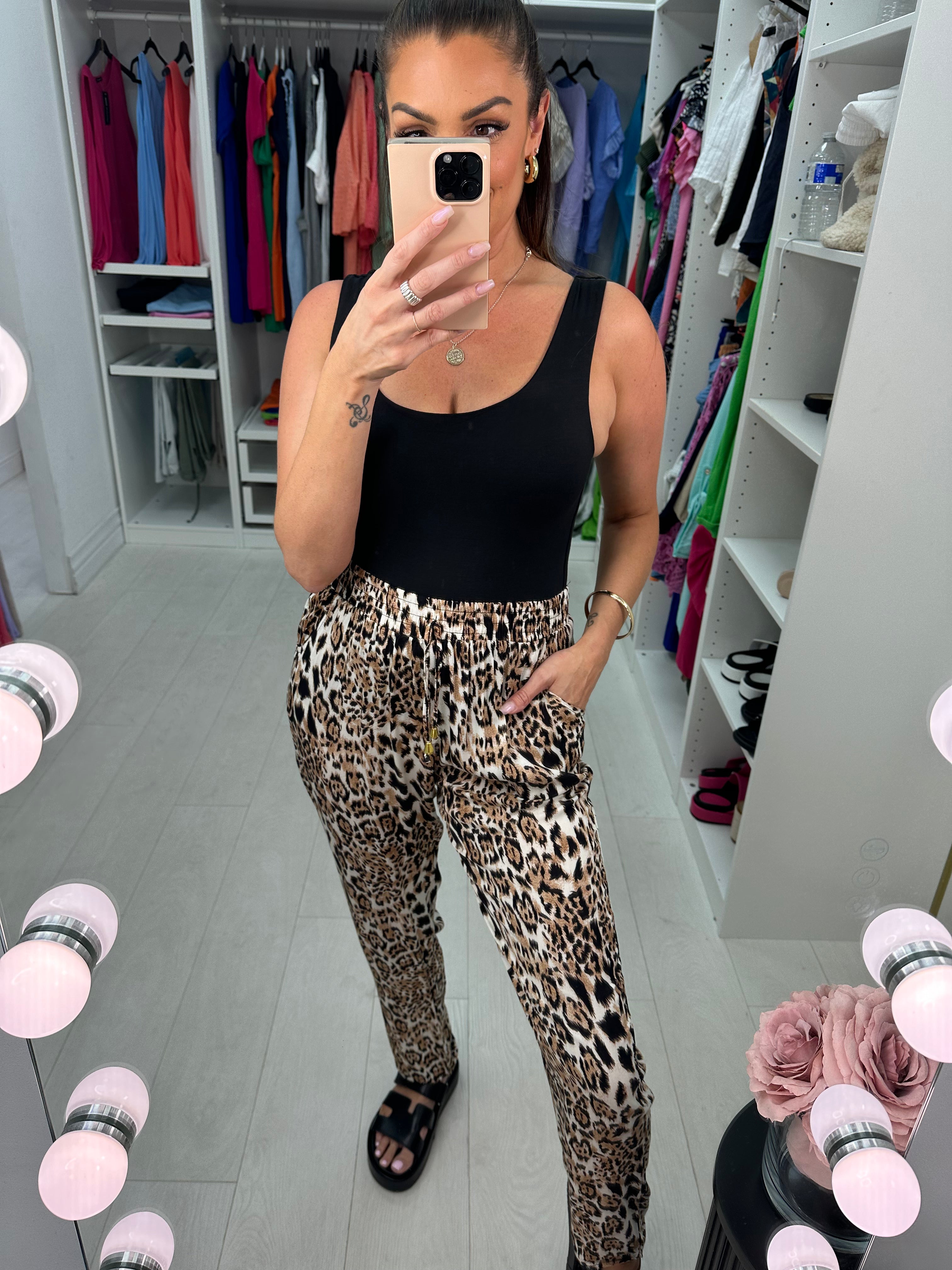 Syran Loose Fit Leopard Print Hareem Trousers