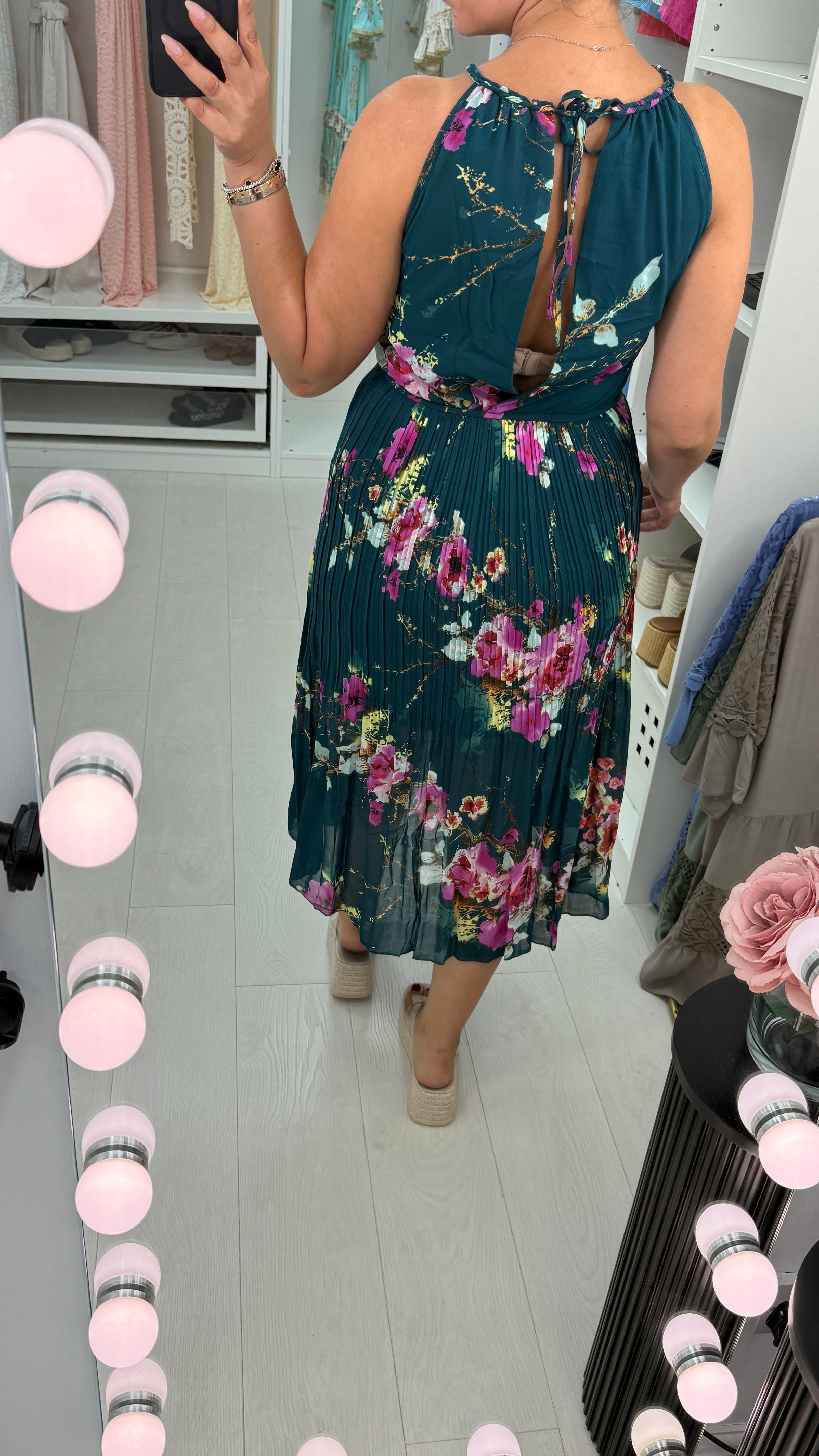 Patsy Pleated Floral Midi Dress