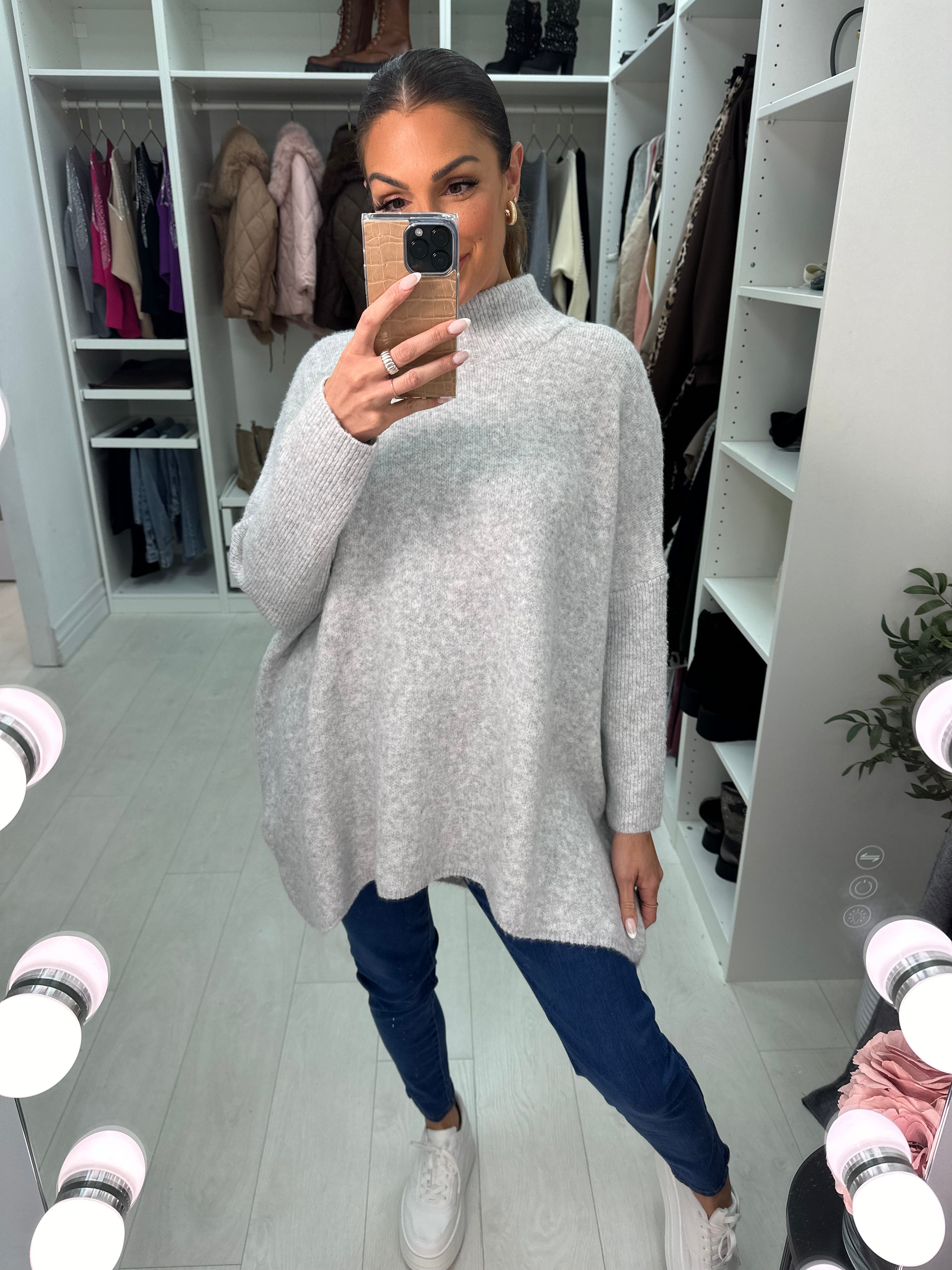 Paula Plain Oversized High Neck Jumper