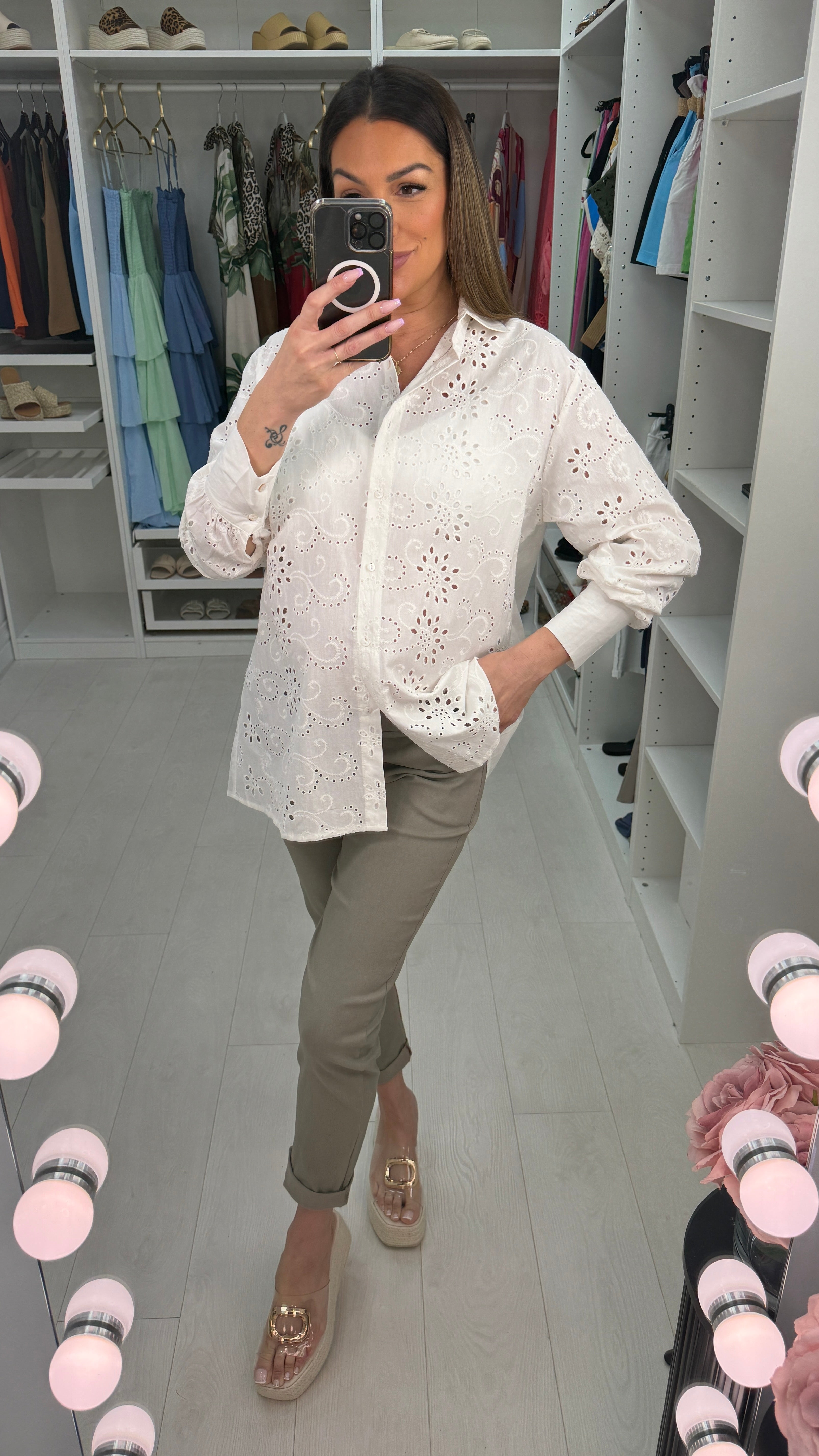 Azariah Broidery Anglaise Longline Shirt