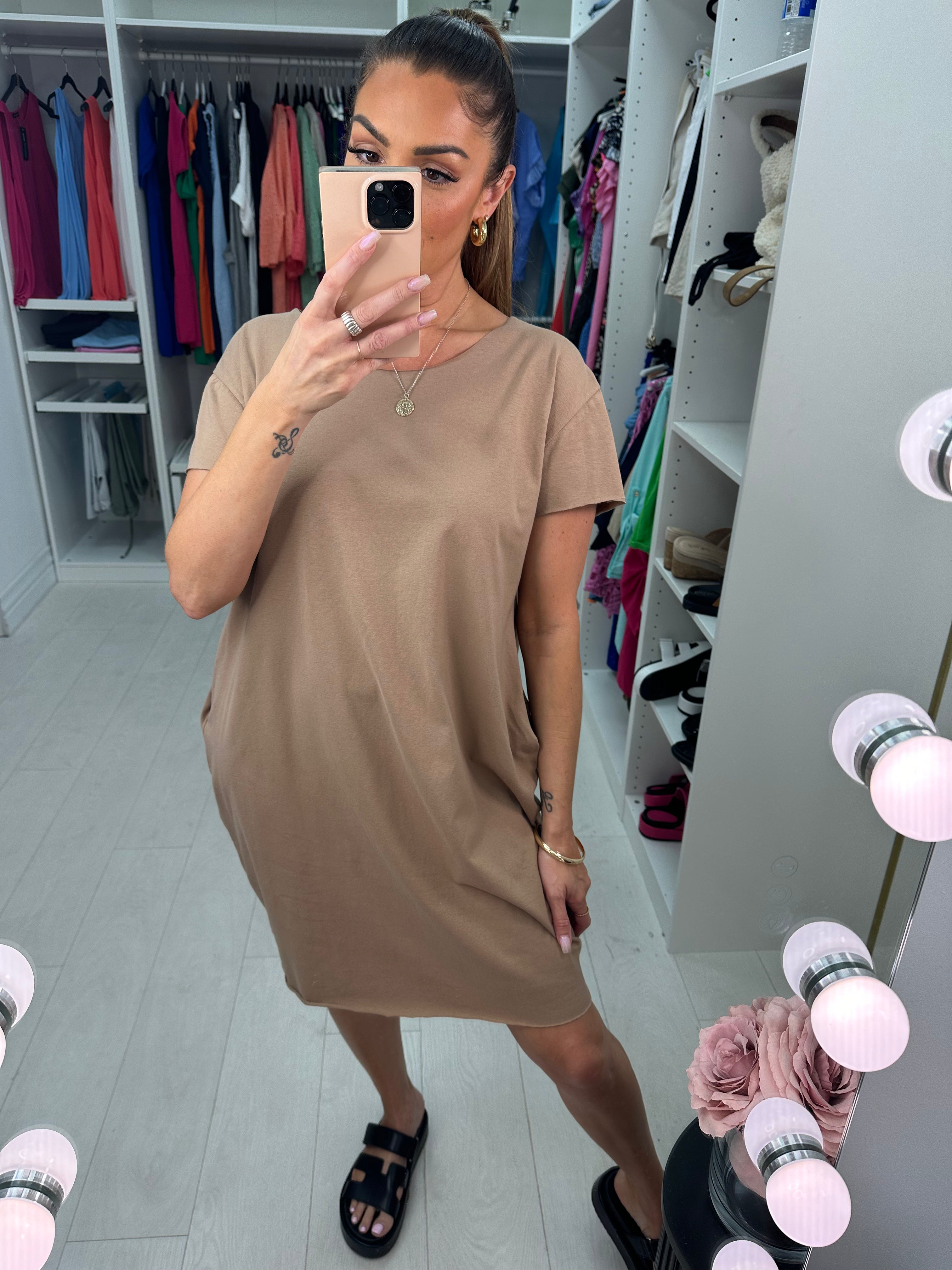 Carmen Plain Loose Fit Pocket Dress