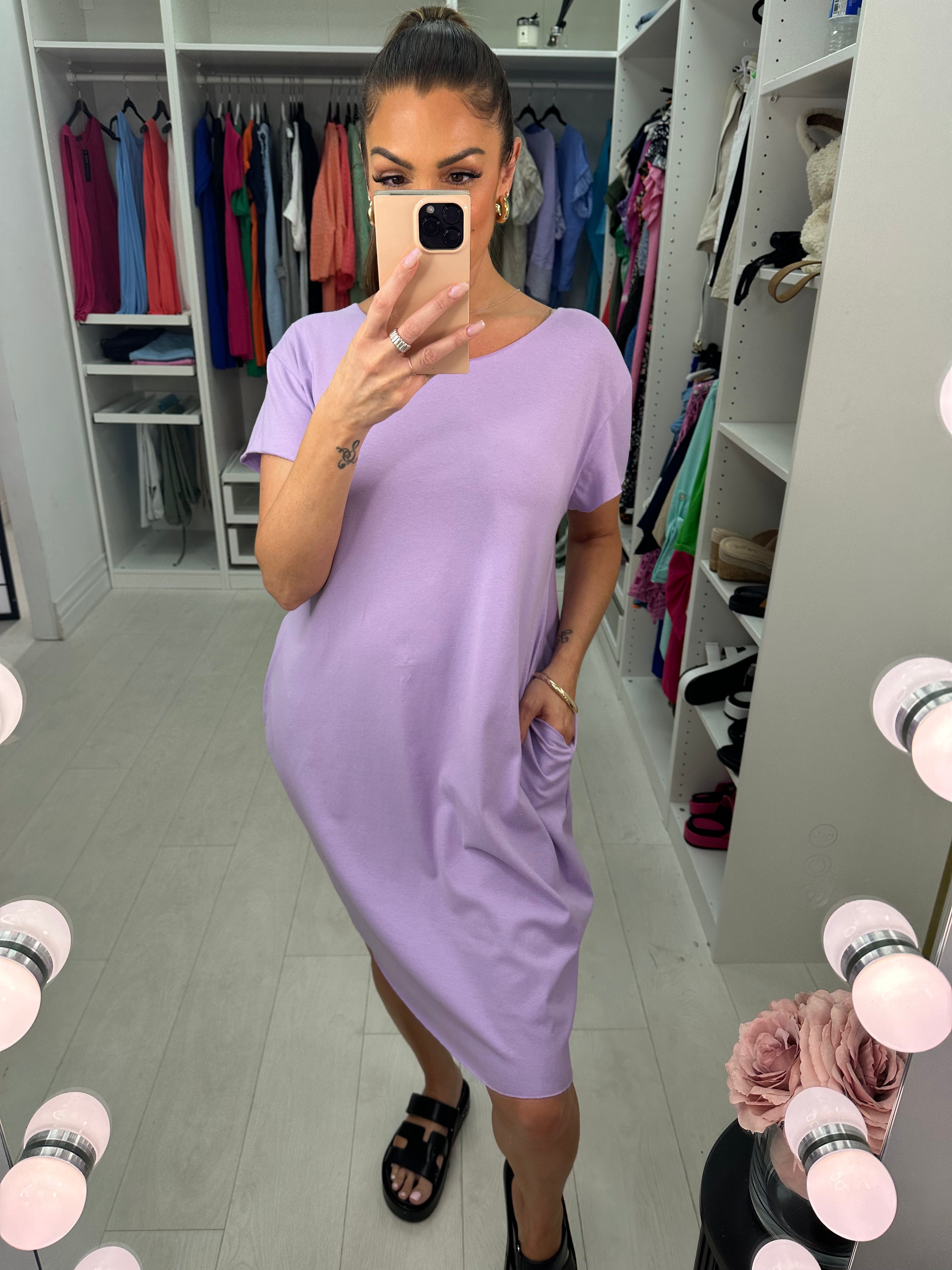 Carmen Plain Loose Fit Pocket Dress