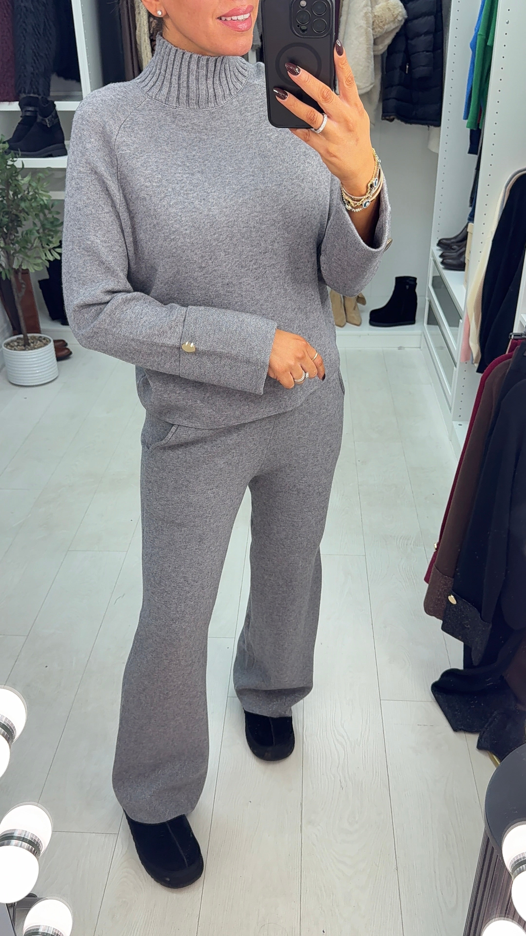 Ritchie Plain Lurex Hem Loungewear Set