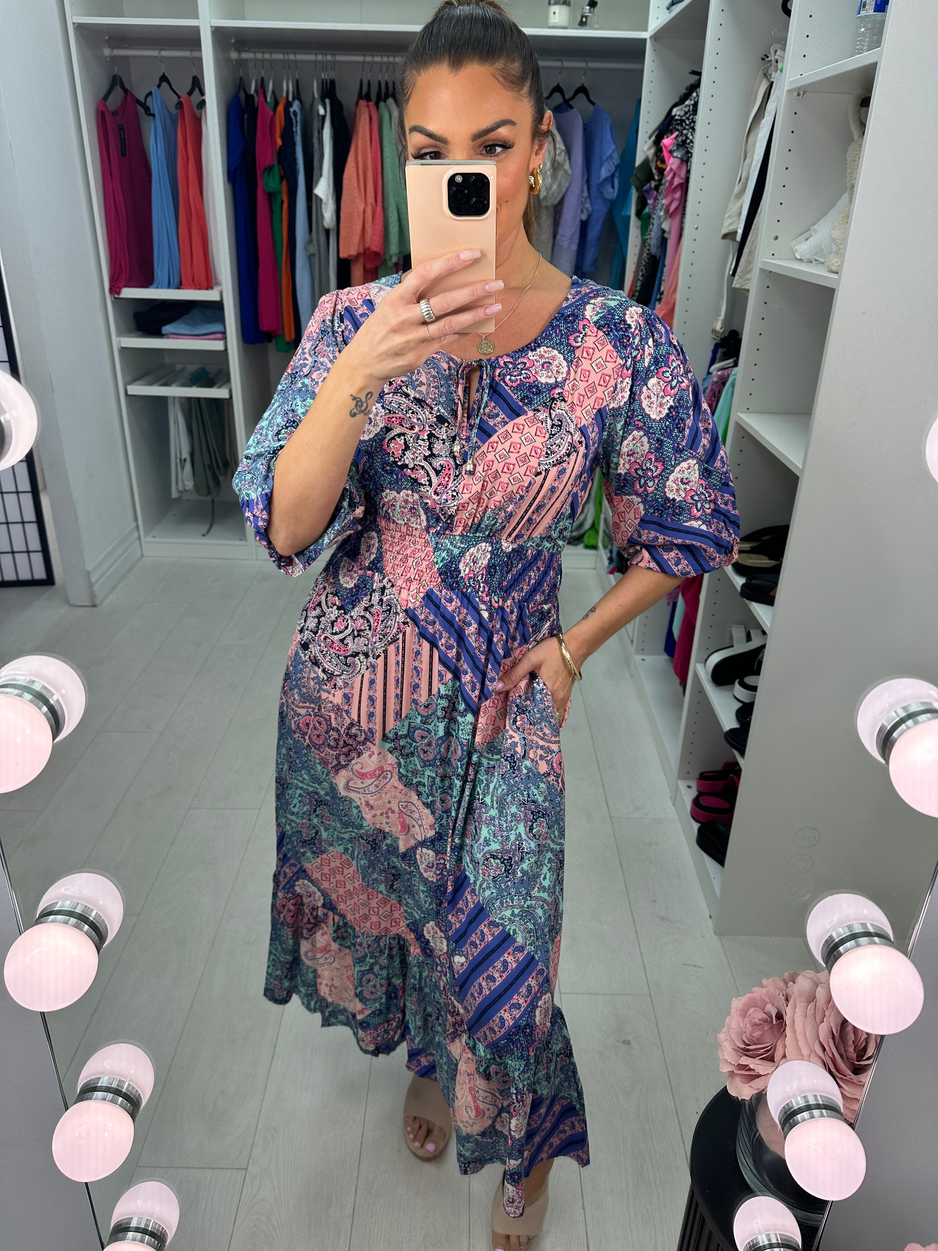 Gemima Paisley Print Frill Hem Dress