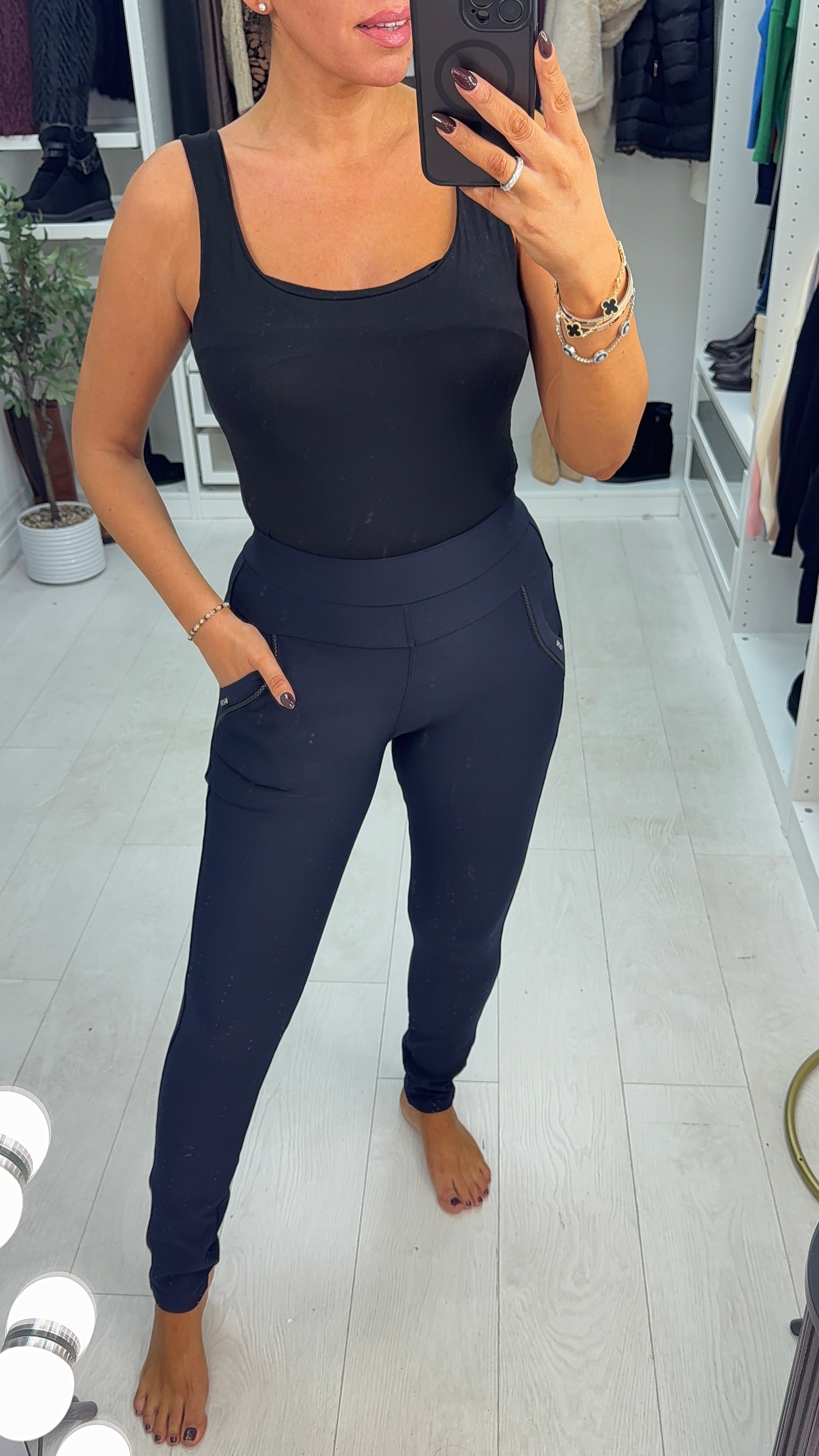 Hatty Navy Super Stretch Scuba Leggings