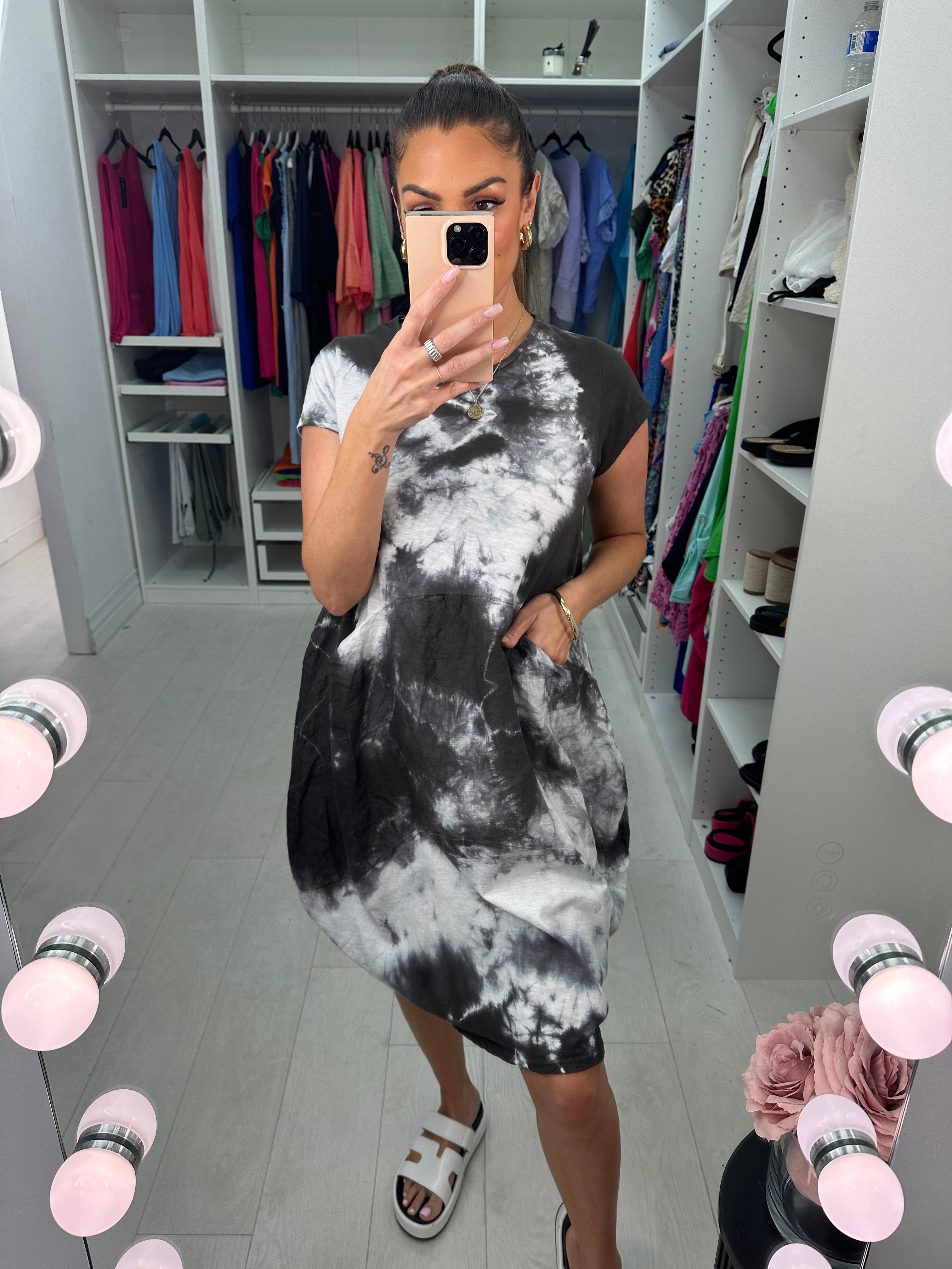 Tosia Tie Dye Loose Fit Pocket Jersey Dress