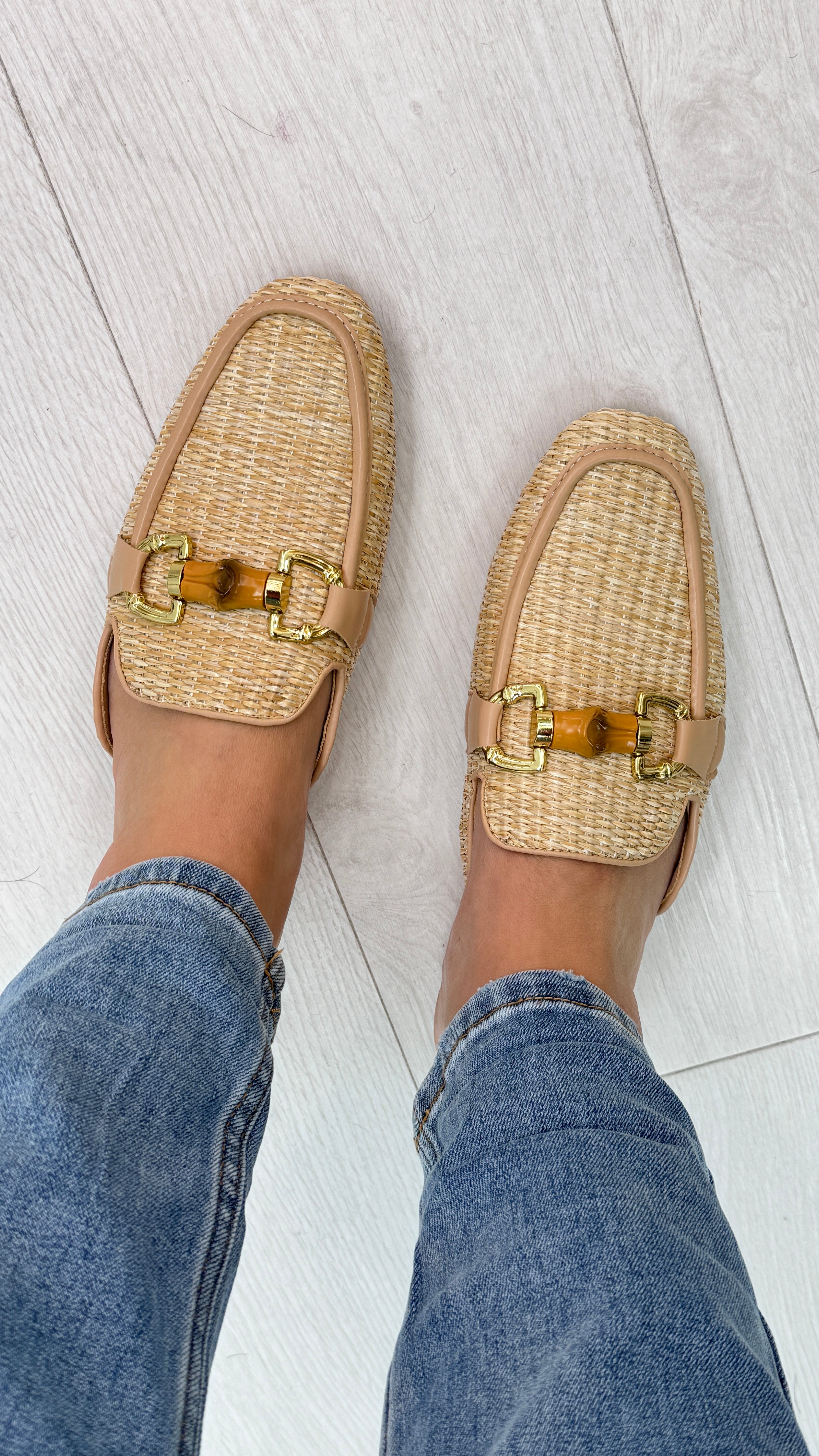 LeeLee Chain Loafer Leather Mules