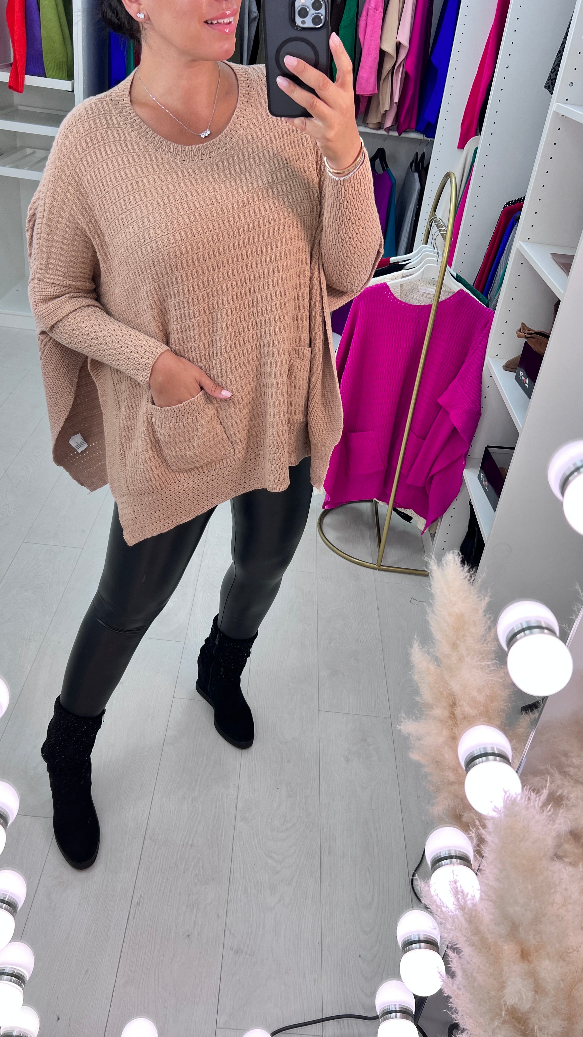 Zarya Front Pocket Knitted Poncho Jumper