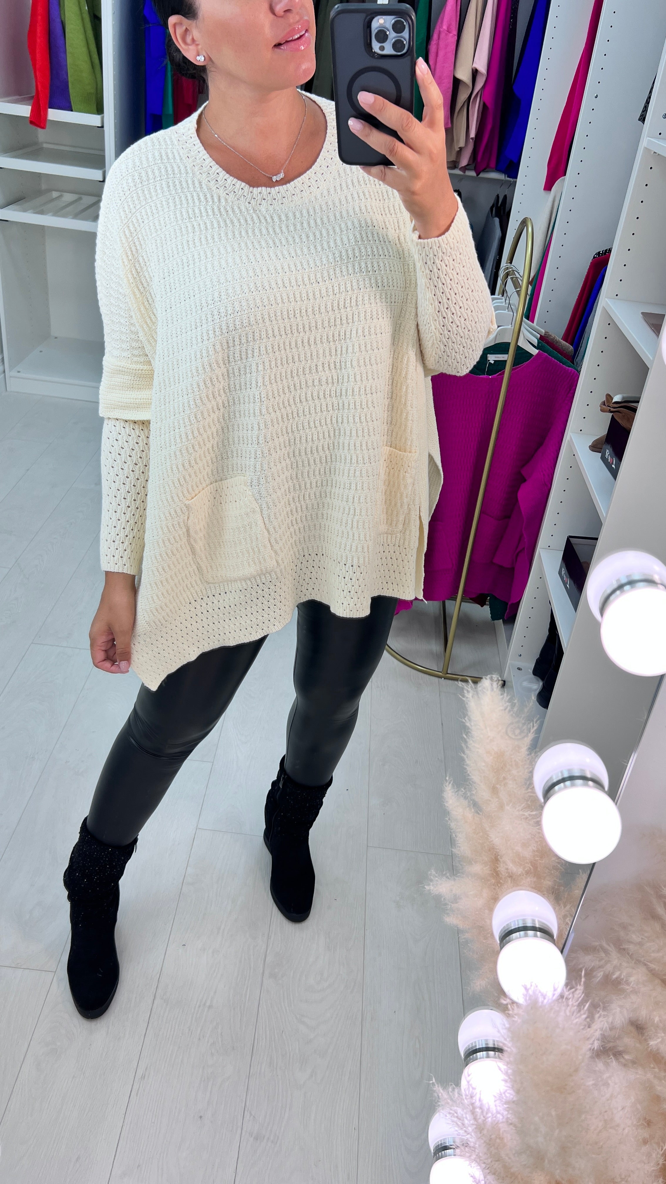 Zarya Front Pocket Knitted Poncho Jumper
