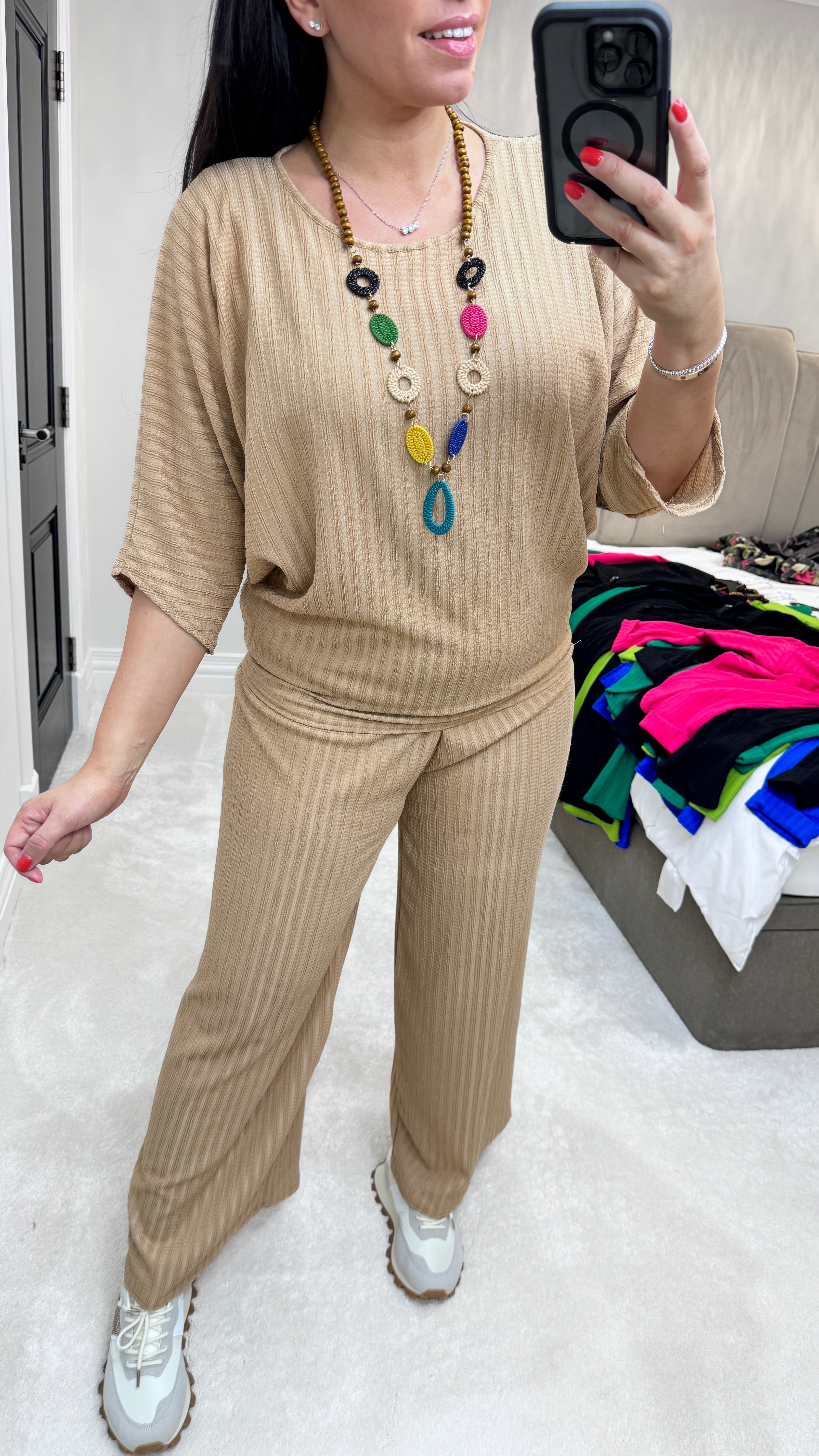 Alaxes Batwing Shape Crepe Top