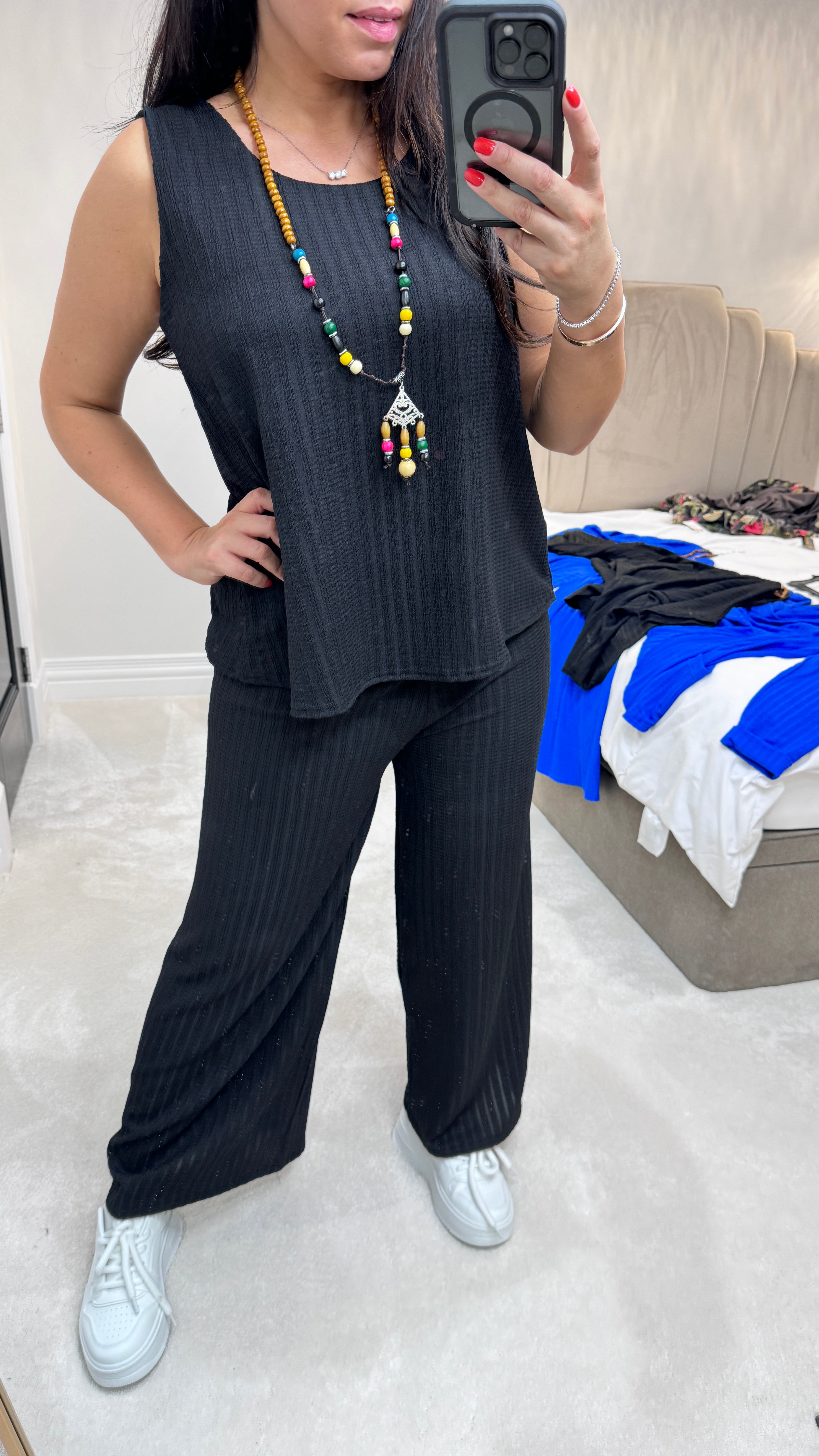 Afia Relaxed Fit Crepe Vest Top