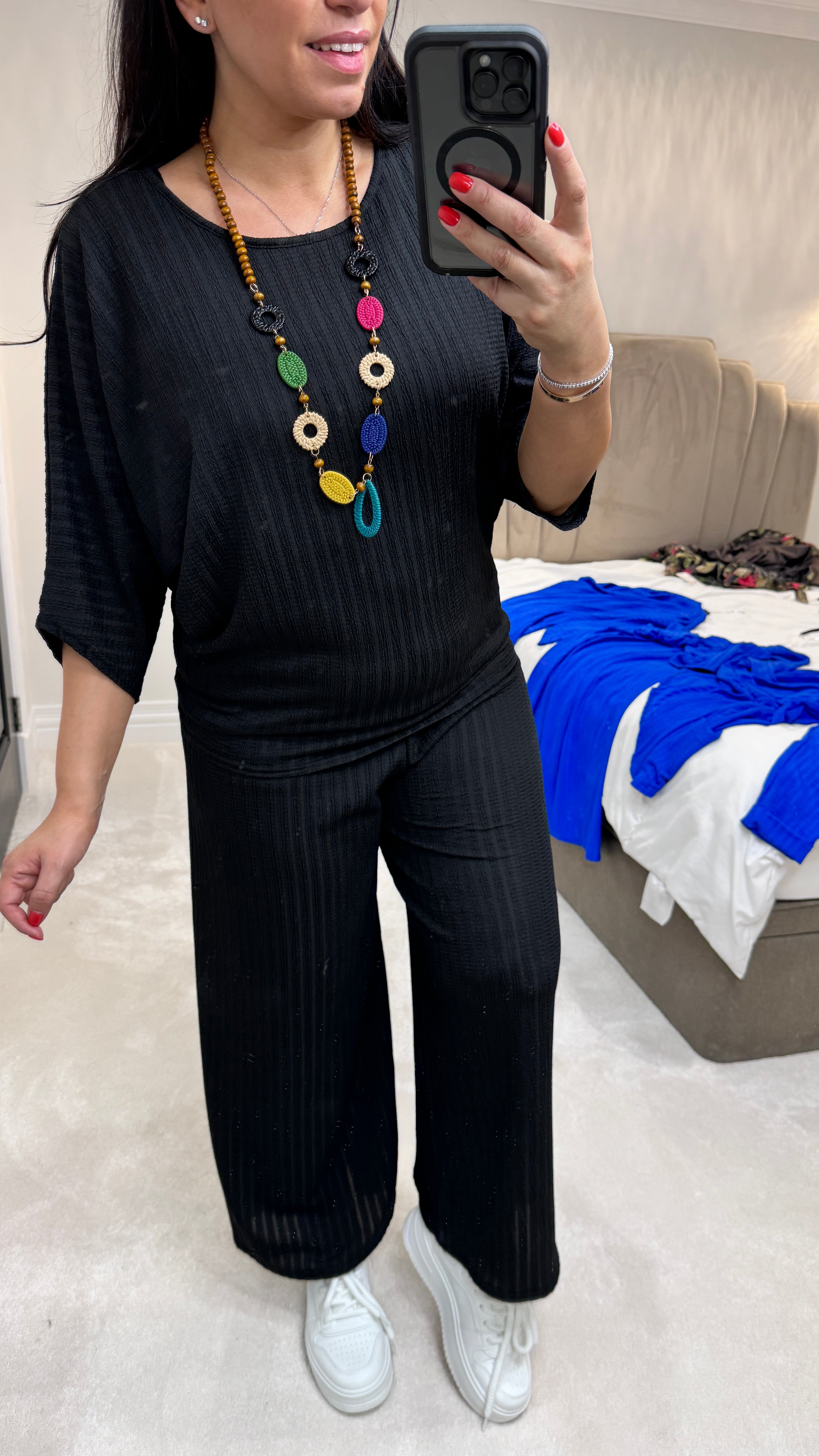 Alaxes Batwing Shape Crepe Top