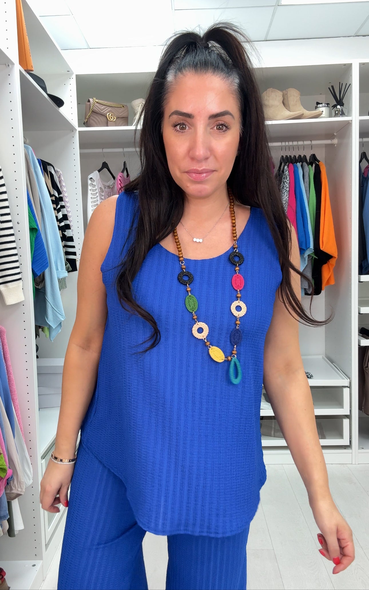 Afia Relaxed Fit Crepe Vest Top