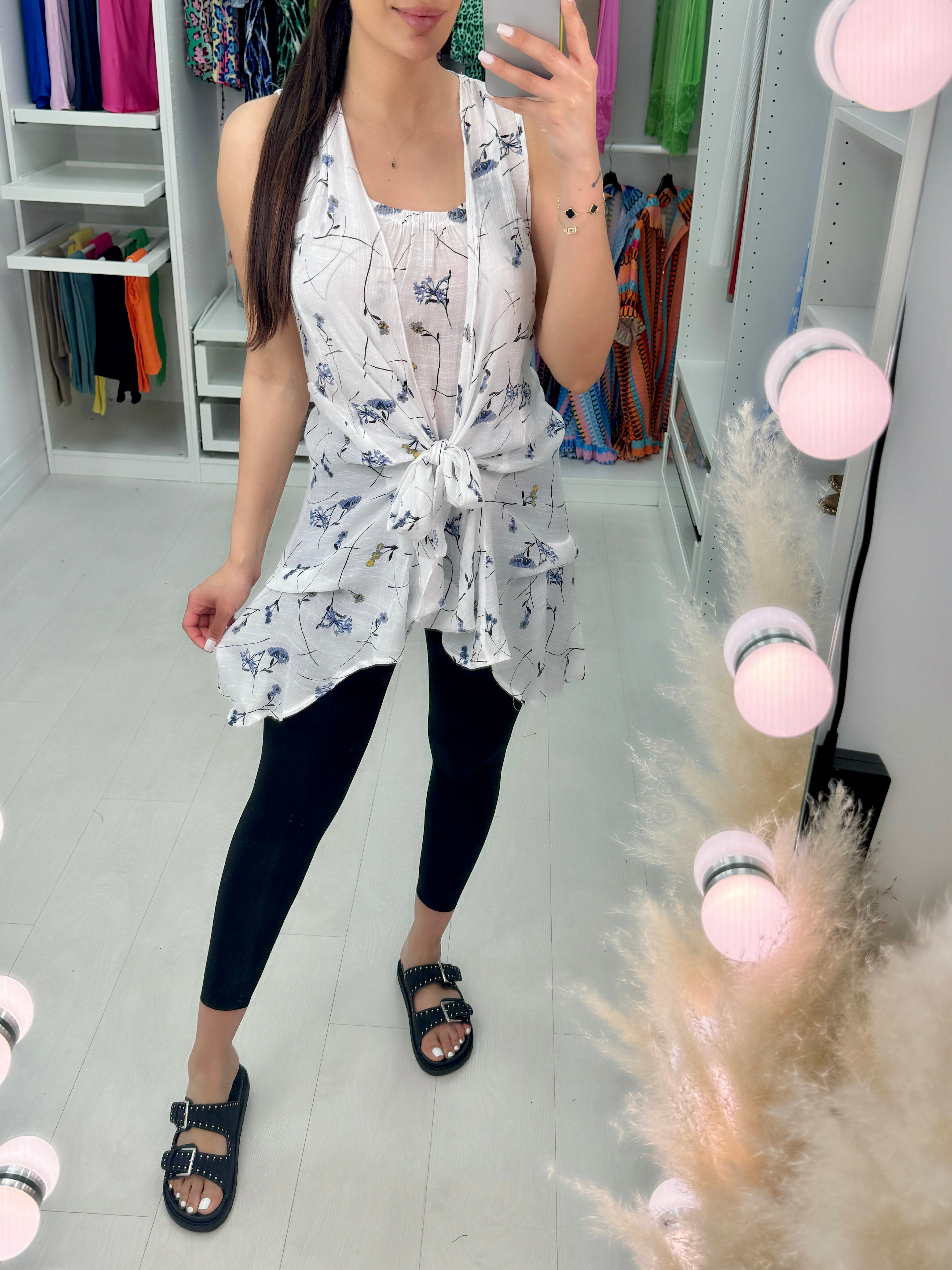 Whitnie Linen Wrap Detailed Top